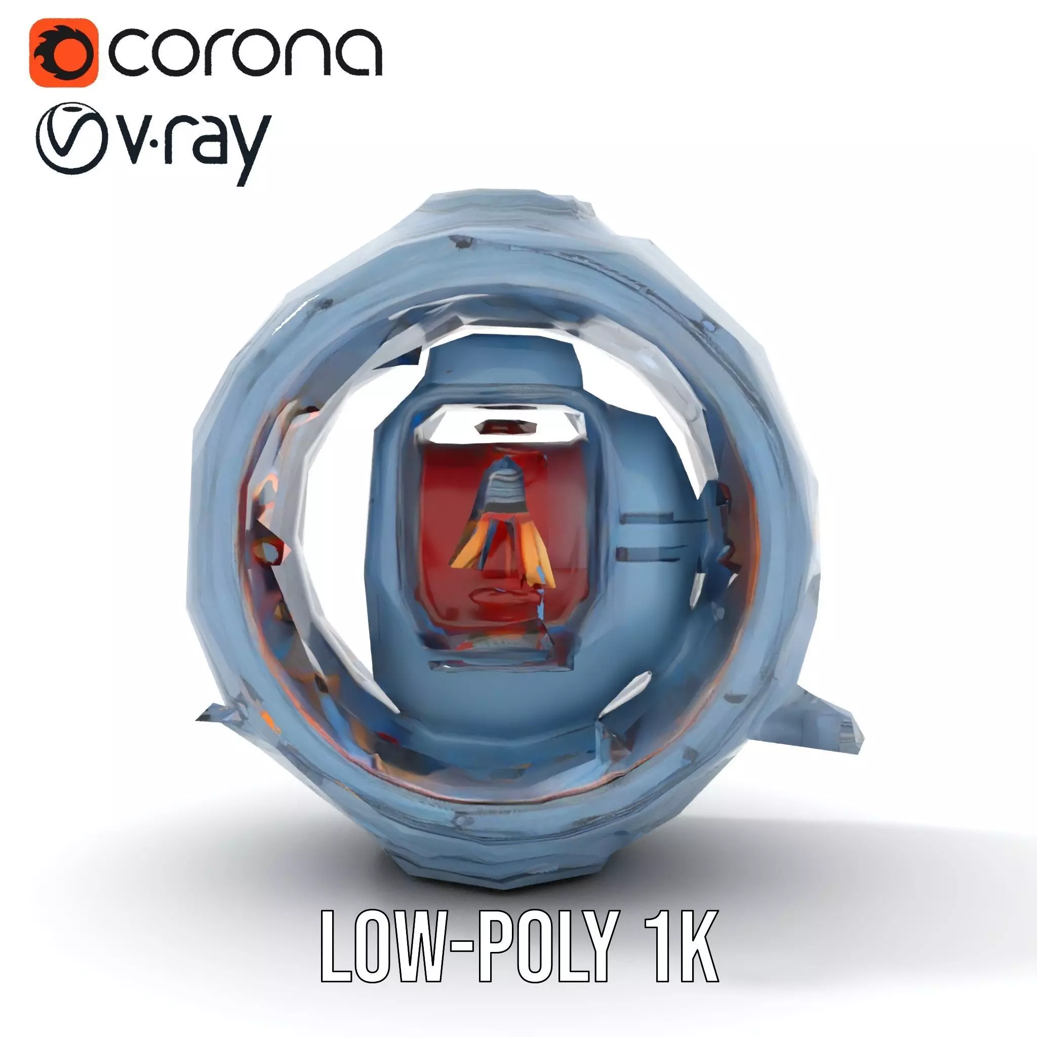 Steampunk Industrial Lamp Model Pack Low-poly 3D model_14