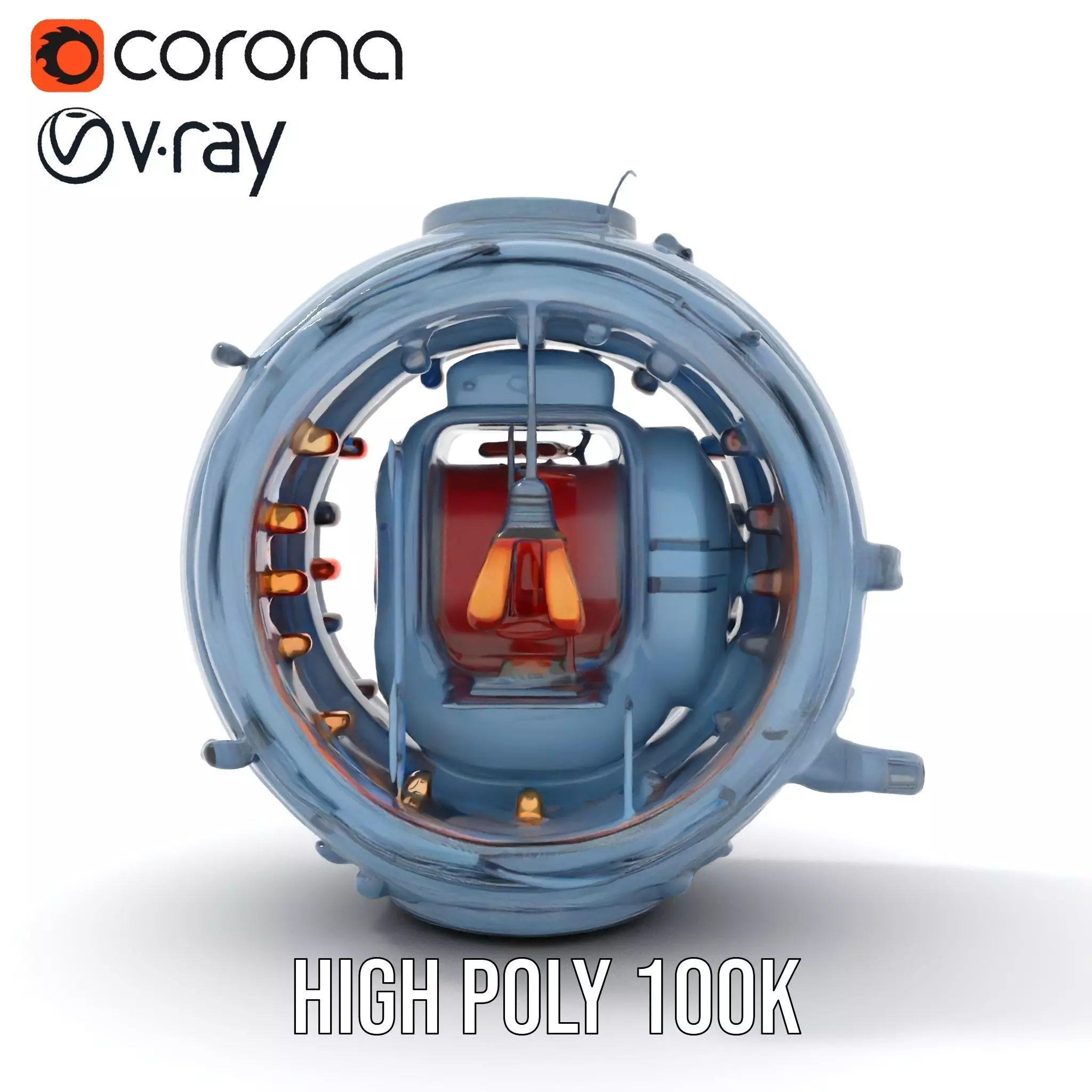 Steampunk Industrial Lamp Model Pack Low-poly 3D model_18