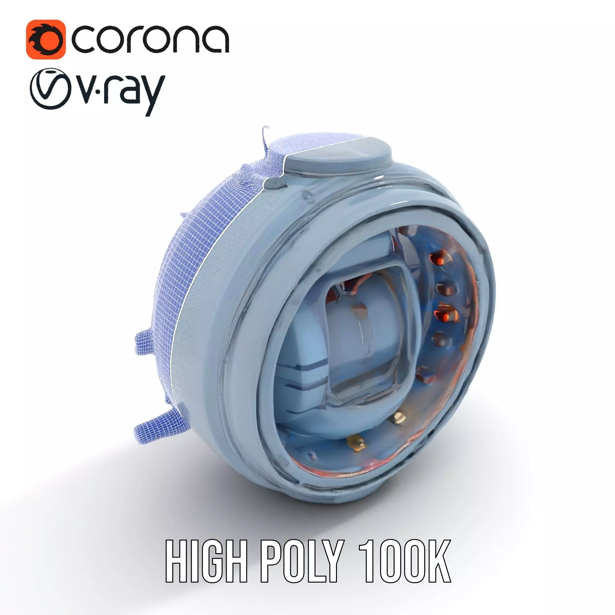 Steampunk Industrial Lamp Model Pack Low-poly 3D model_33