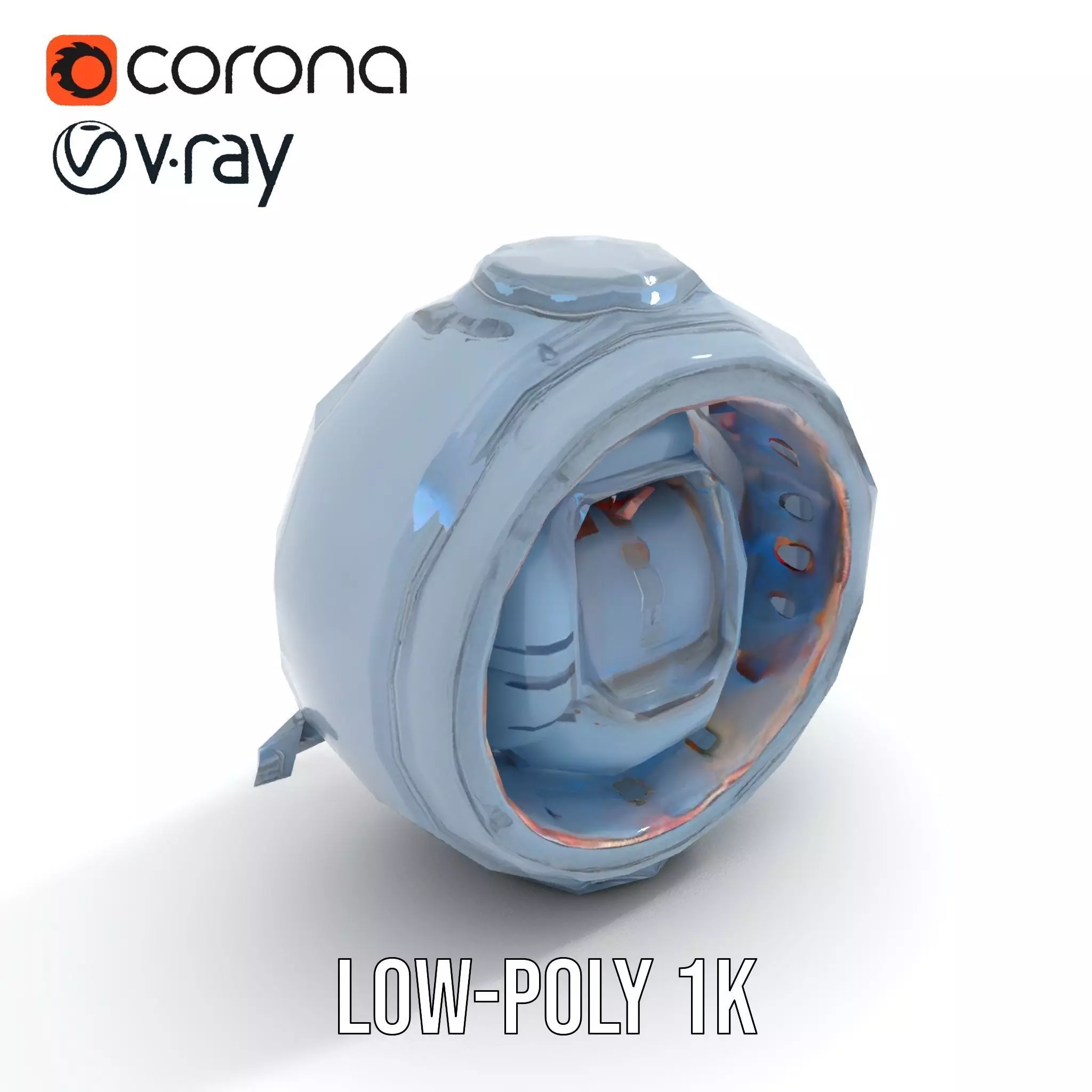 Steampunk Industrial Lamp Model Pack Low-poly 3D model_7