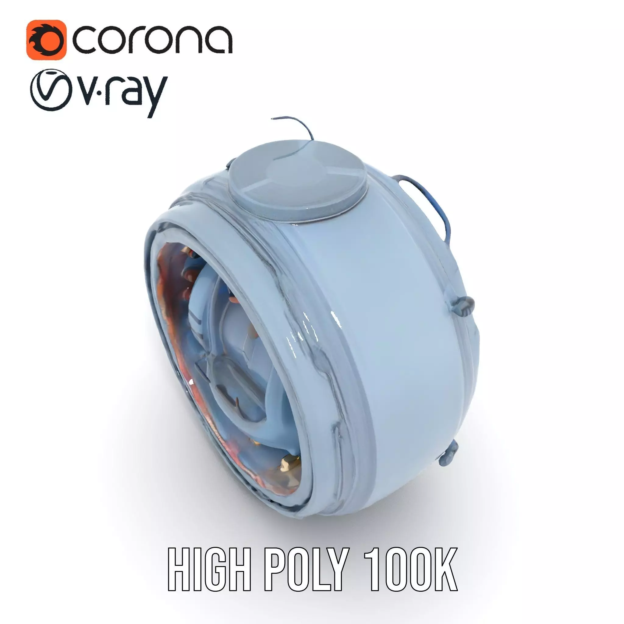 Steampunk Industrial Lamp Model Pack Low-poly 3D model_15