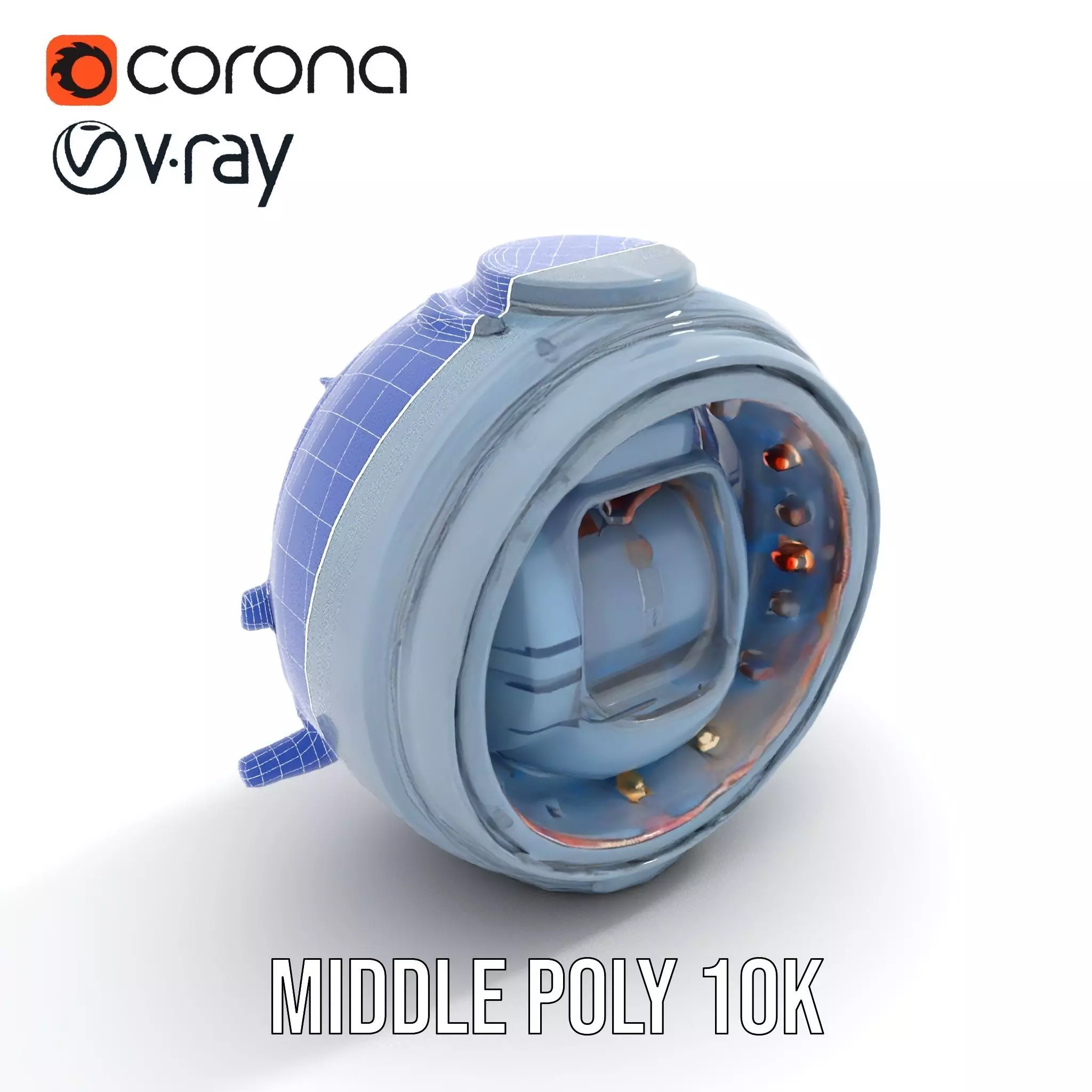 Steampunk Industrial Lamp Model Pack Low-poly 3D model_13