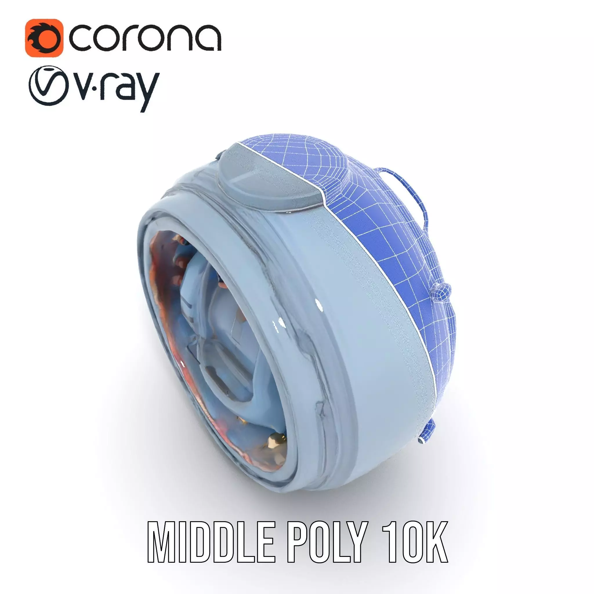 Steampunk Industrial Lamp Model Pack Low-poly 3D model_16