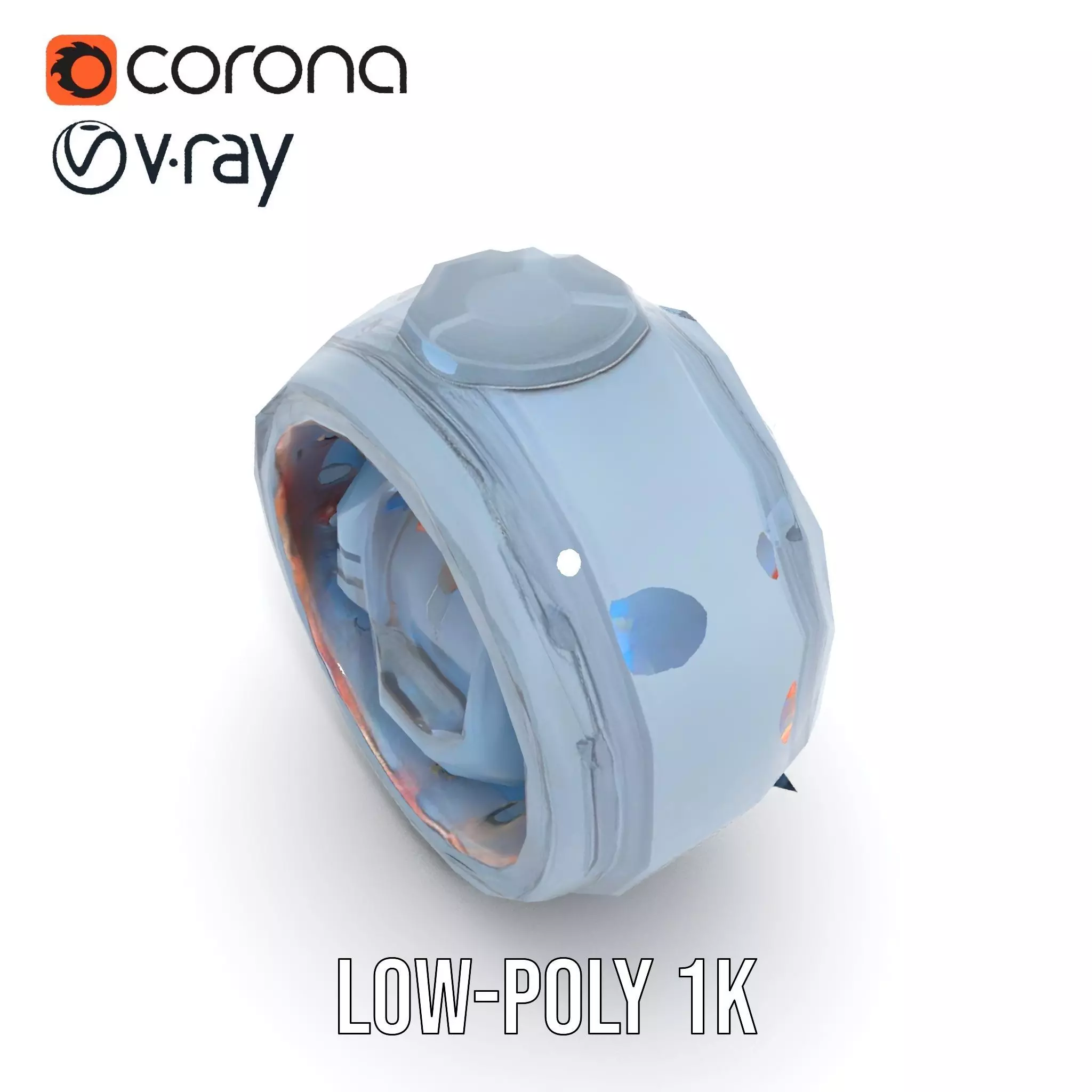 Steampunk Industrial Lamp Model Pack Low-poly 3D model_12