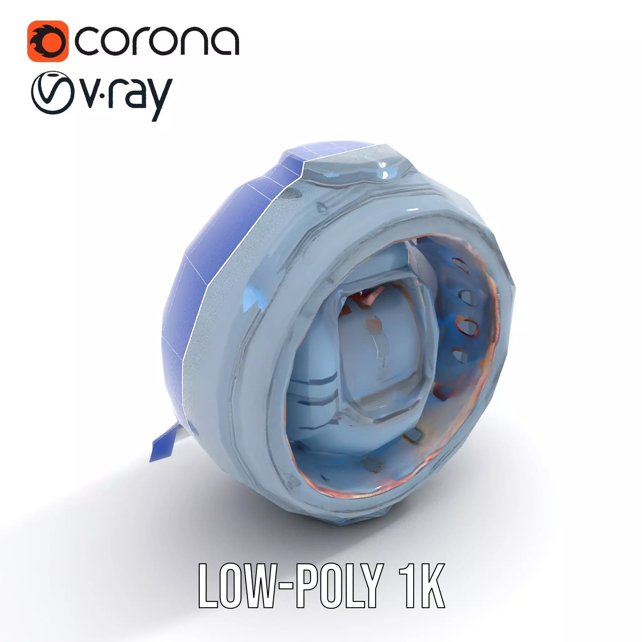 Steampunk Industrial Lamp Model Pack Low-poly 3D model_23