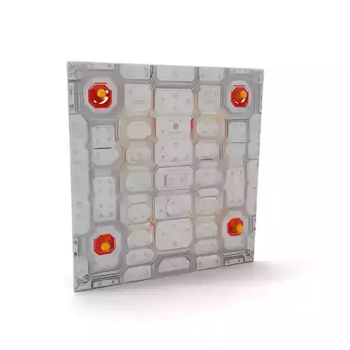 Futuristic LED Panel Model Pack with Red Lighting Low-poly 3D model