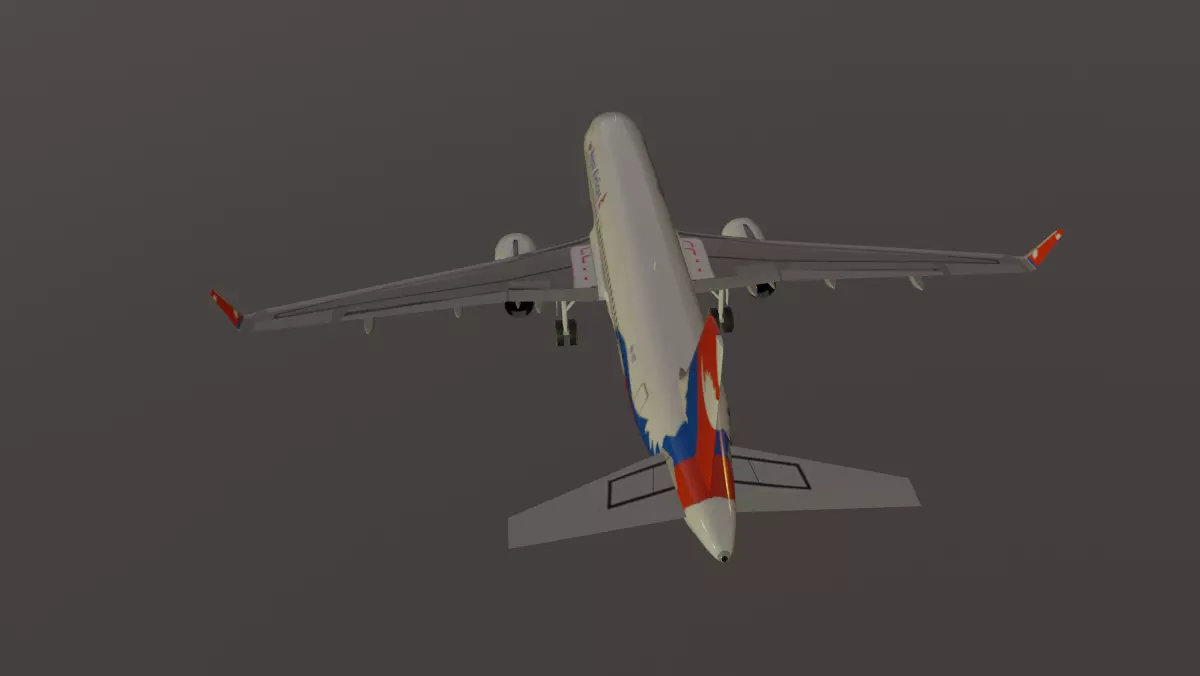 Nepal airlines airbus a320-232 low poly 3D Model Low-poly 3D model_5