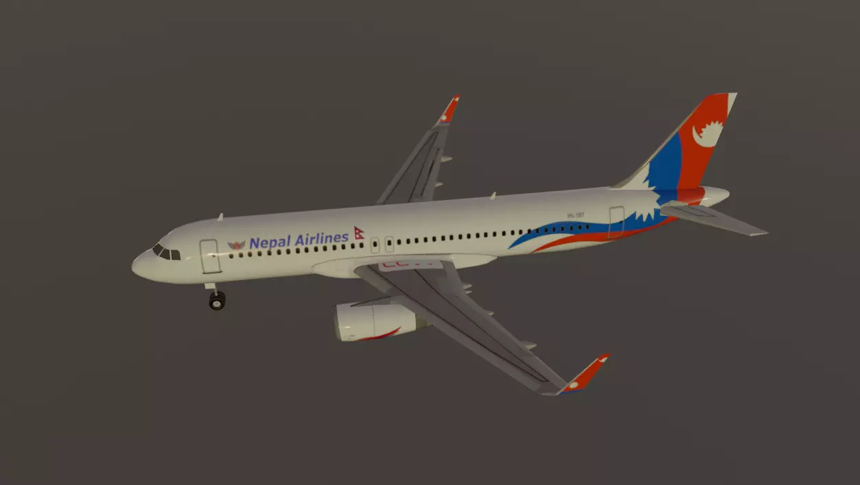 Nepal airlines airbus a320-232 low poly 3D Model Low-poly 3D model_11