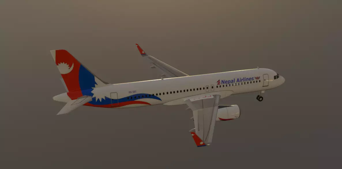 Nepal airlines airbus a320-232 low poly 3D Model Low-poly 3D model_7