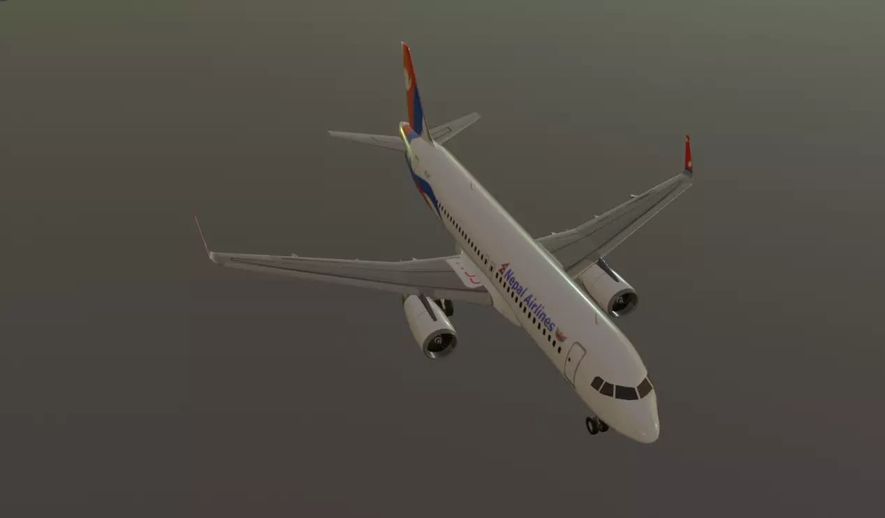 Nepal airlines airbus a320-232 low poly 3D Model Low-poly 3D model_9