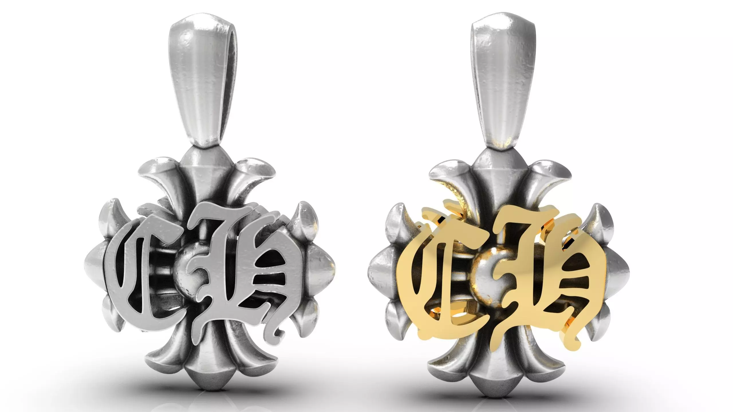 Chrome Hearts pendant CH logo charm 3D print model