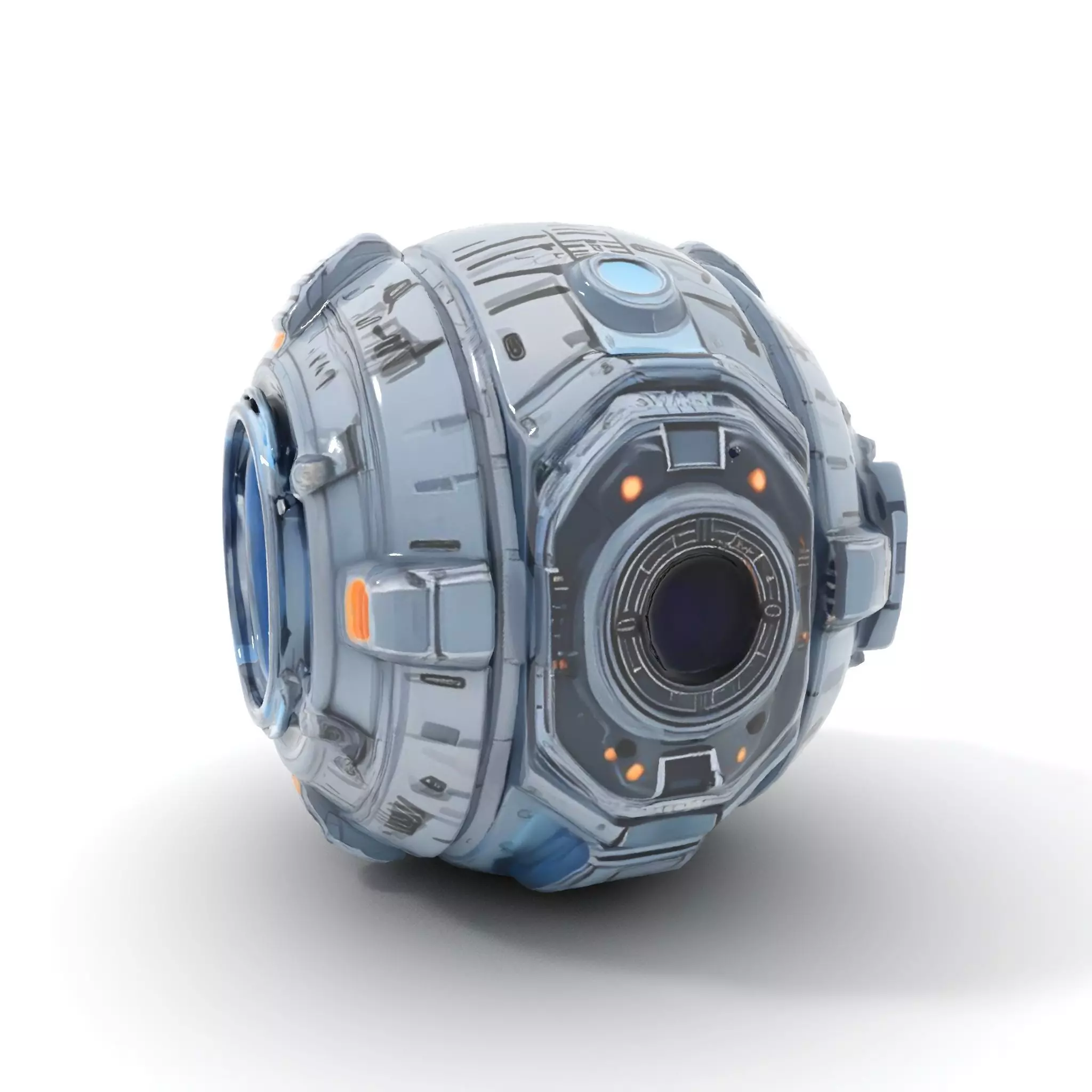Futuristic Spherical Robot Model Pack Low-poly 3D model_6