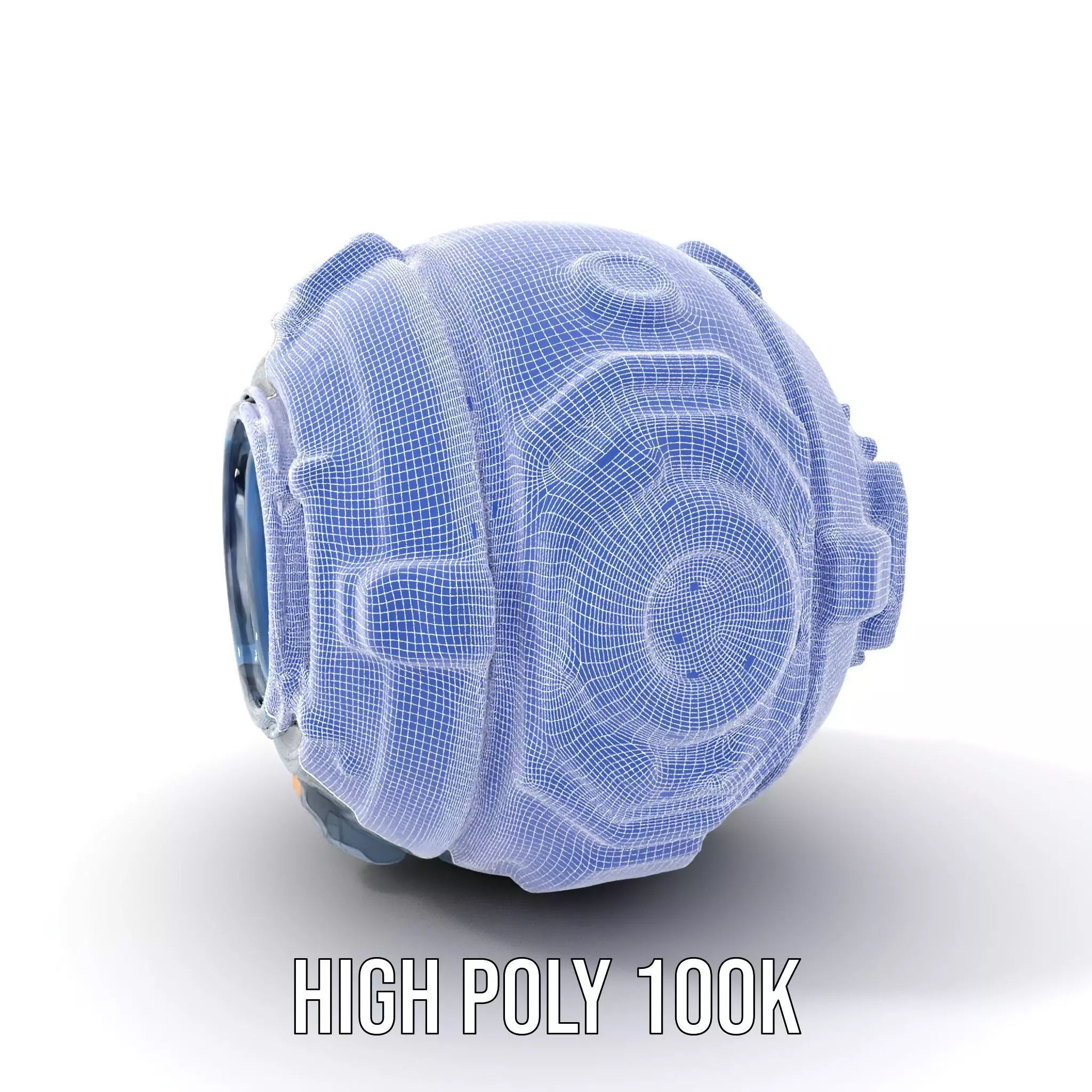 Futuristic Spherical Robot Model Pack Low-poly 3D model_4