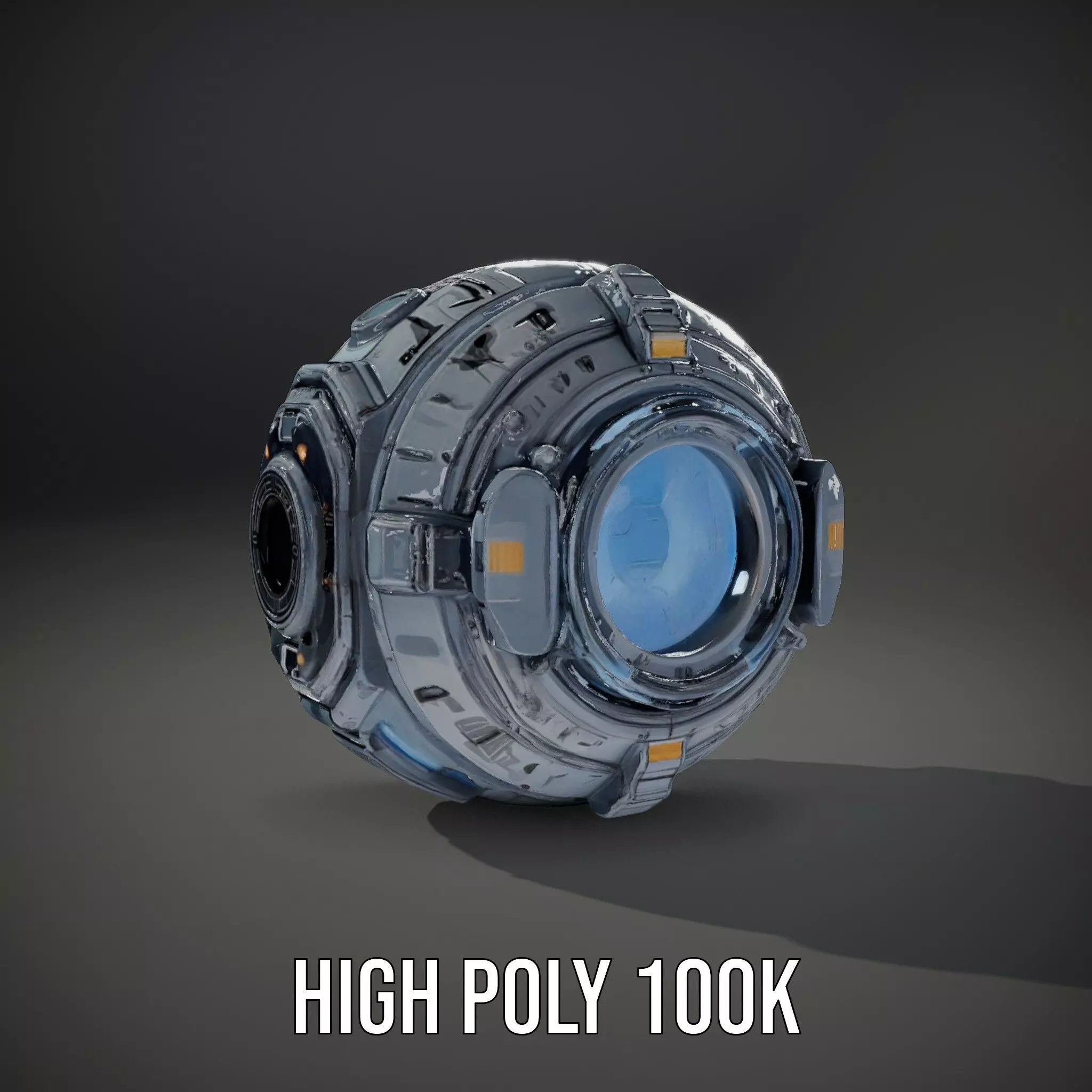 Futuristic Spherical Robot Model Pack Low-poly 3D model_20