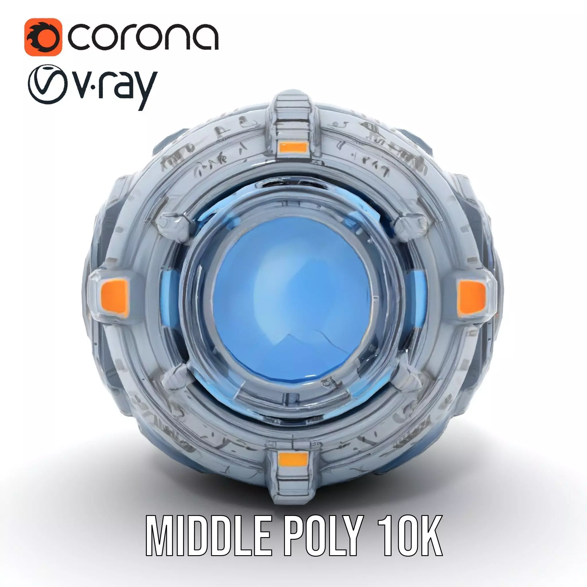 Futuristic Spherical Robot Model Pack Low-poly 3D model_21