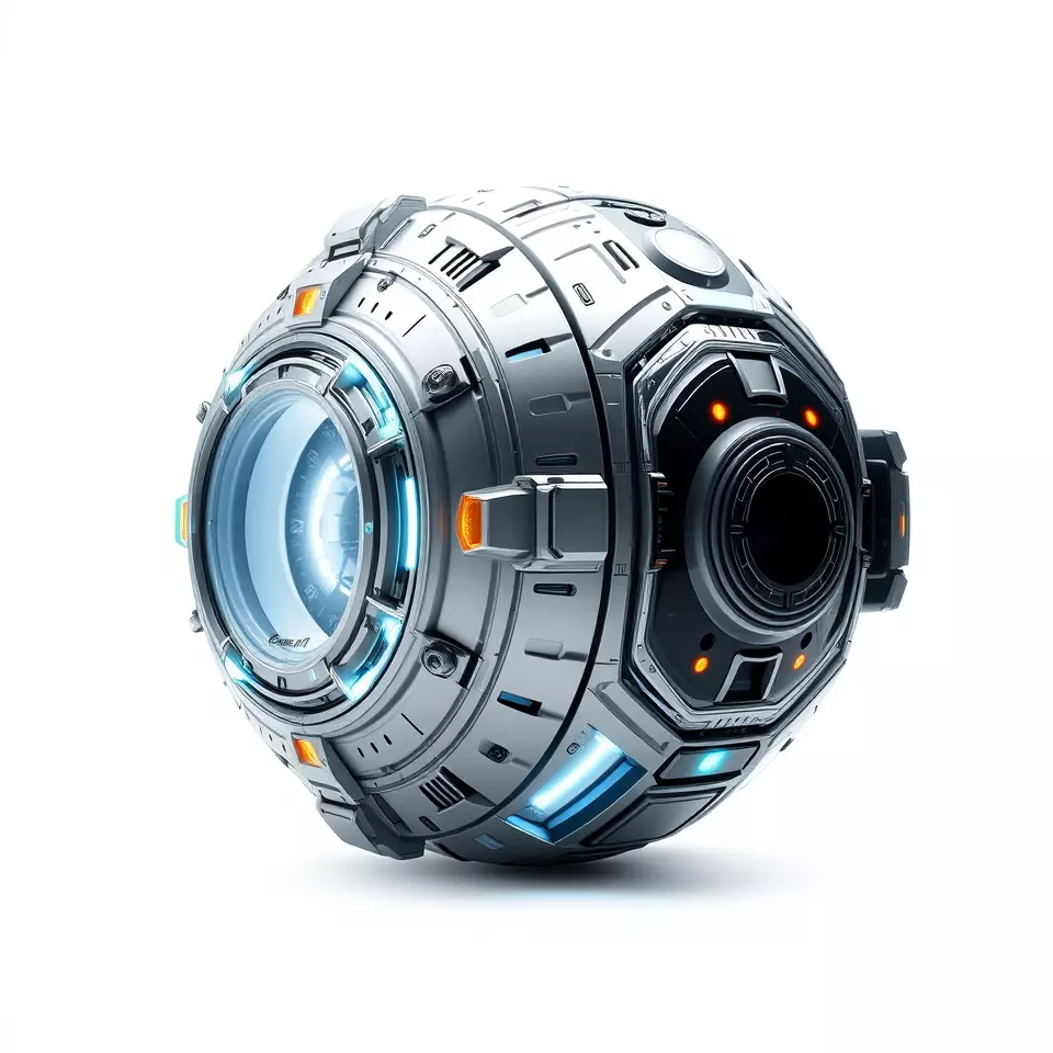 Futuristic Spherical Robot Model Pack Low-poly 3D model_2