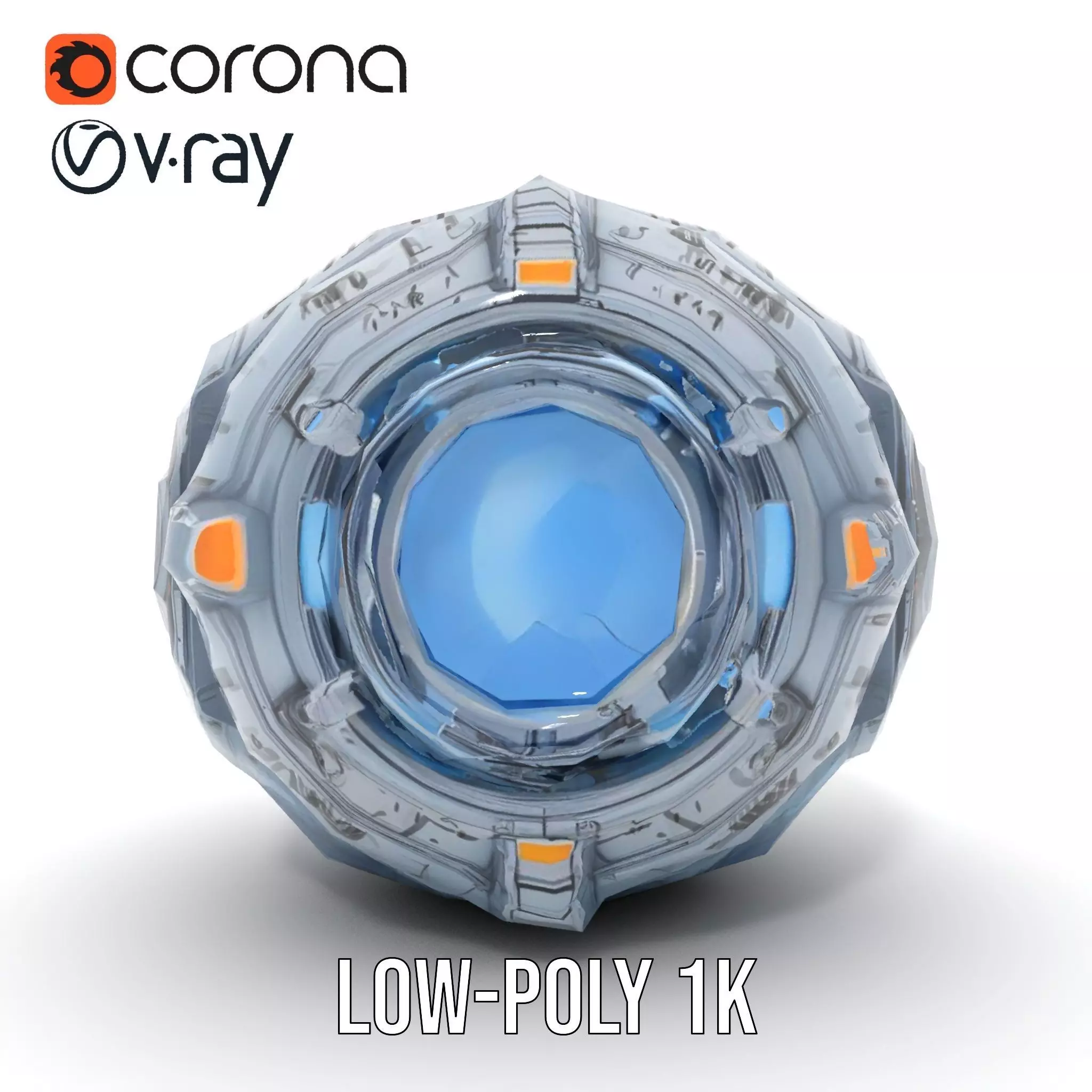 Futuristic Spherical Robot Model Pack Low-poly 3D model_11