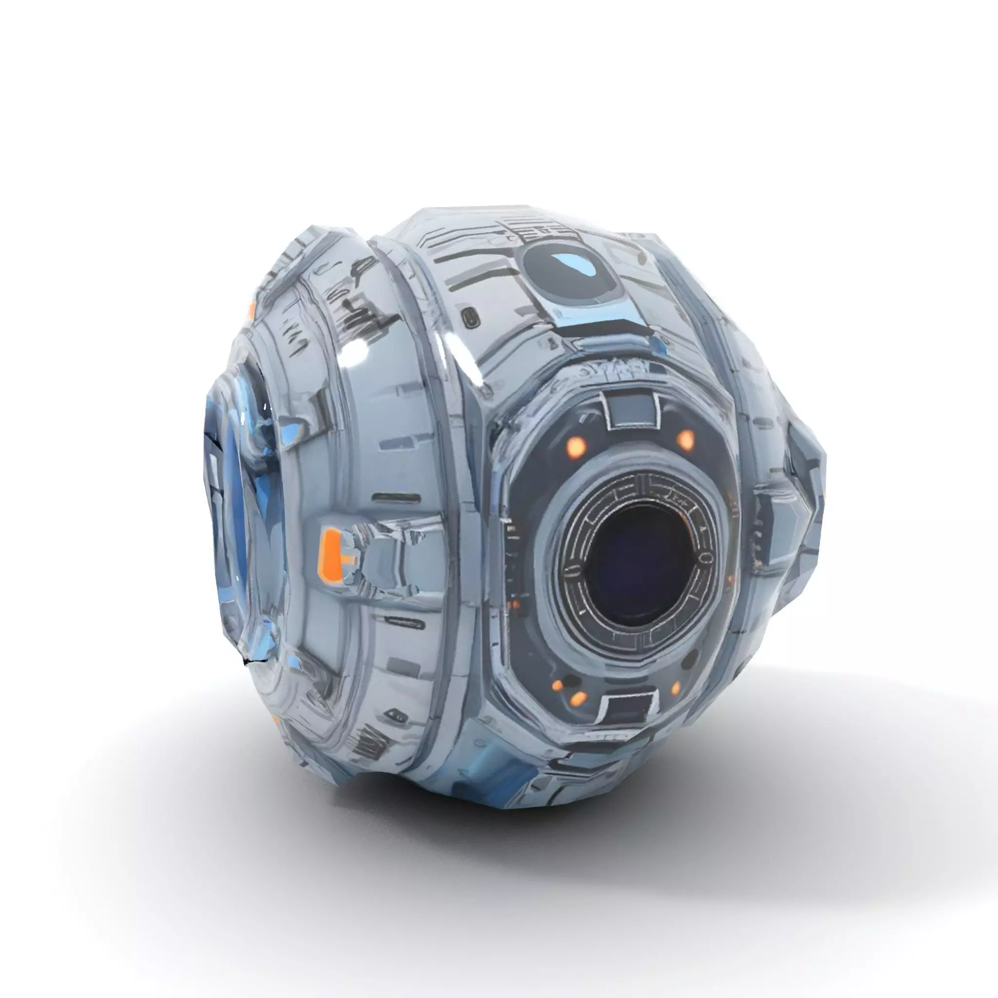 Futuristic Spherical Robot Model Pack Low-poly 3D model_14