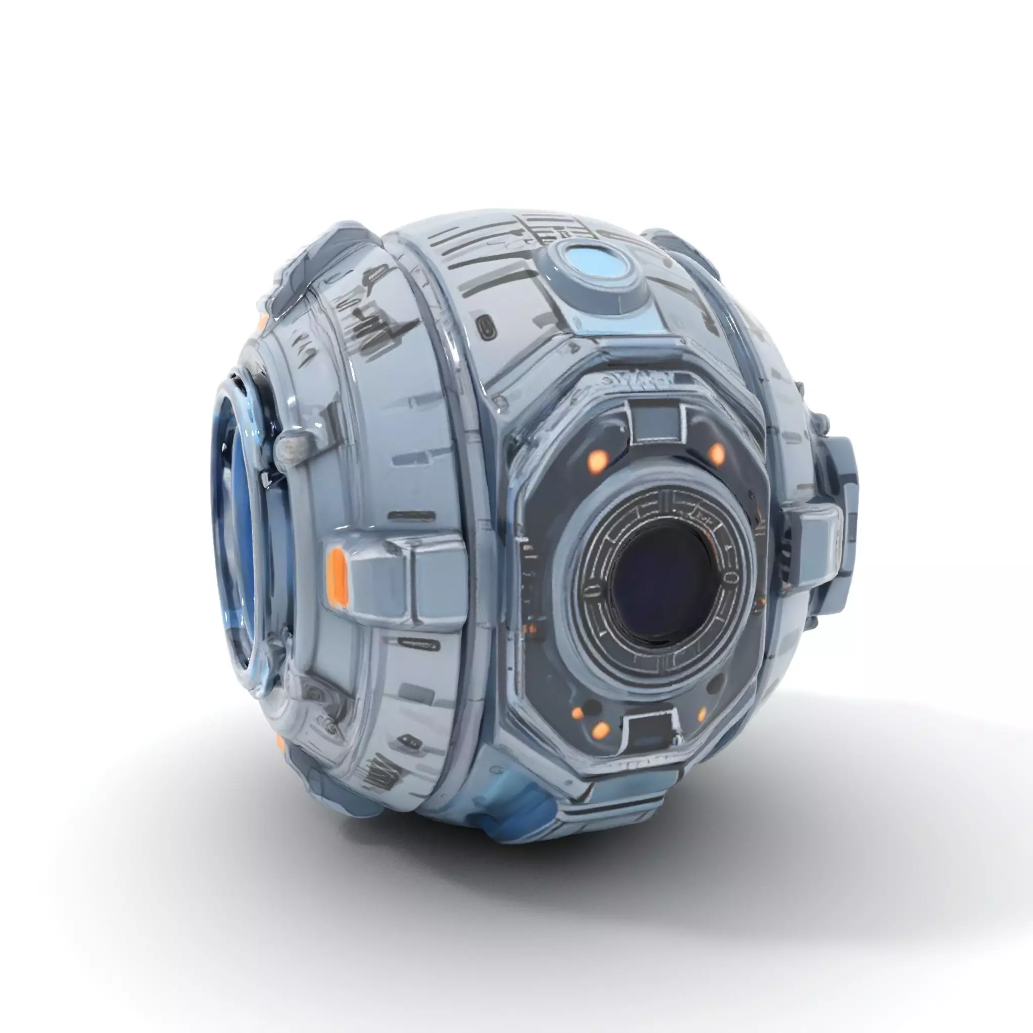 Futuristic Spherical Robot Model Pack Low-poly 3D model_0
