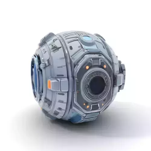 Futuristic Spherical Robot Model Pack Low-poly 3D model