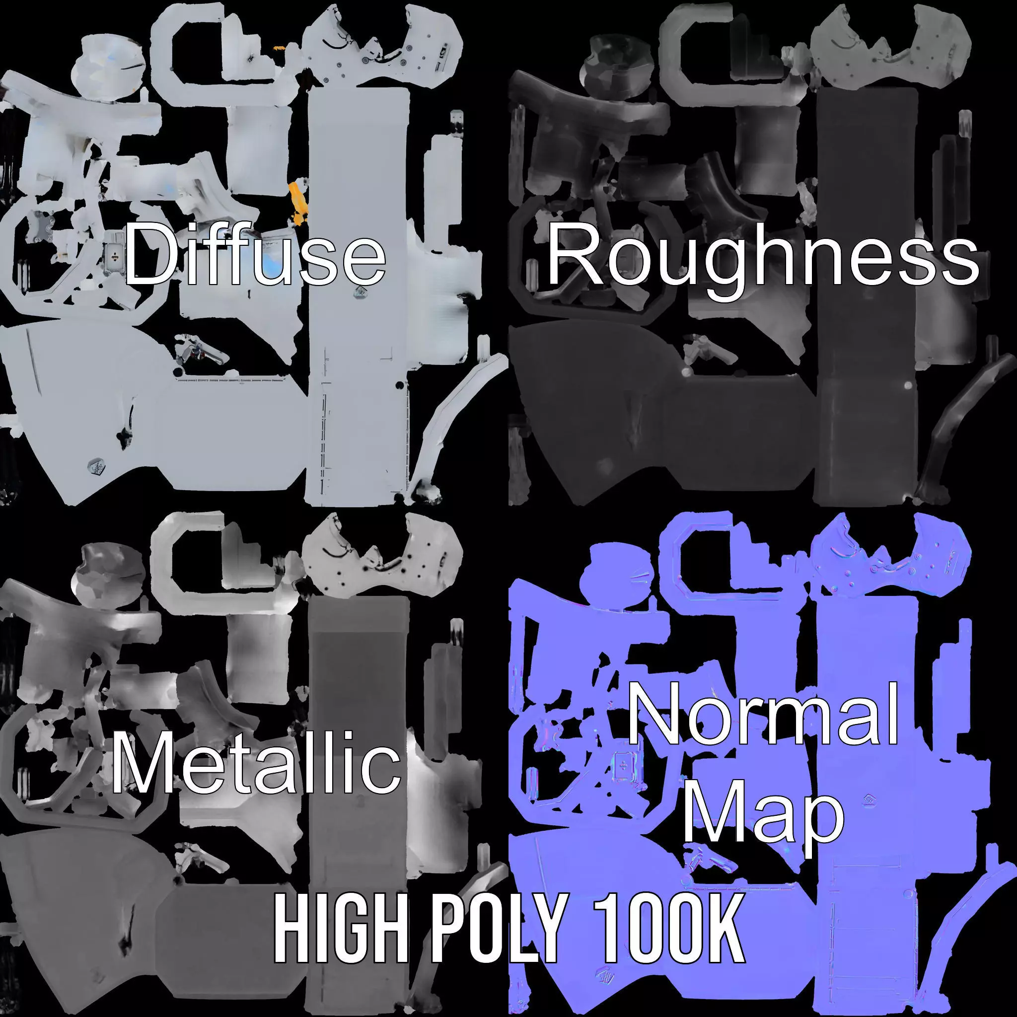 Futuristic Medical Pod model pack Low-poly 3D model_3