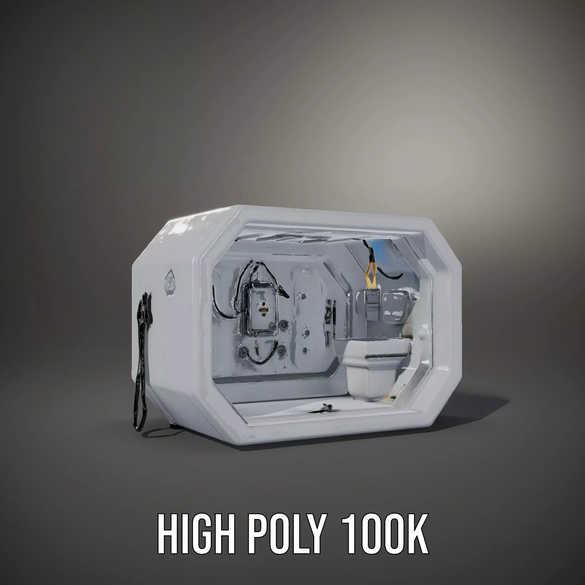 Futuristic Medical Pod model pack Low-poly 3D model_10