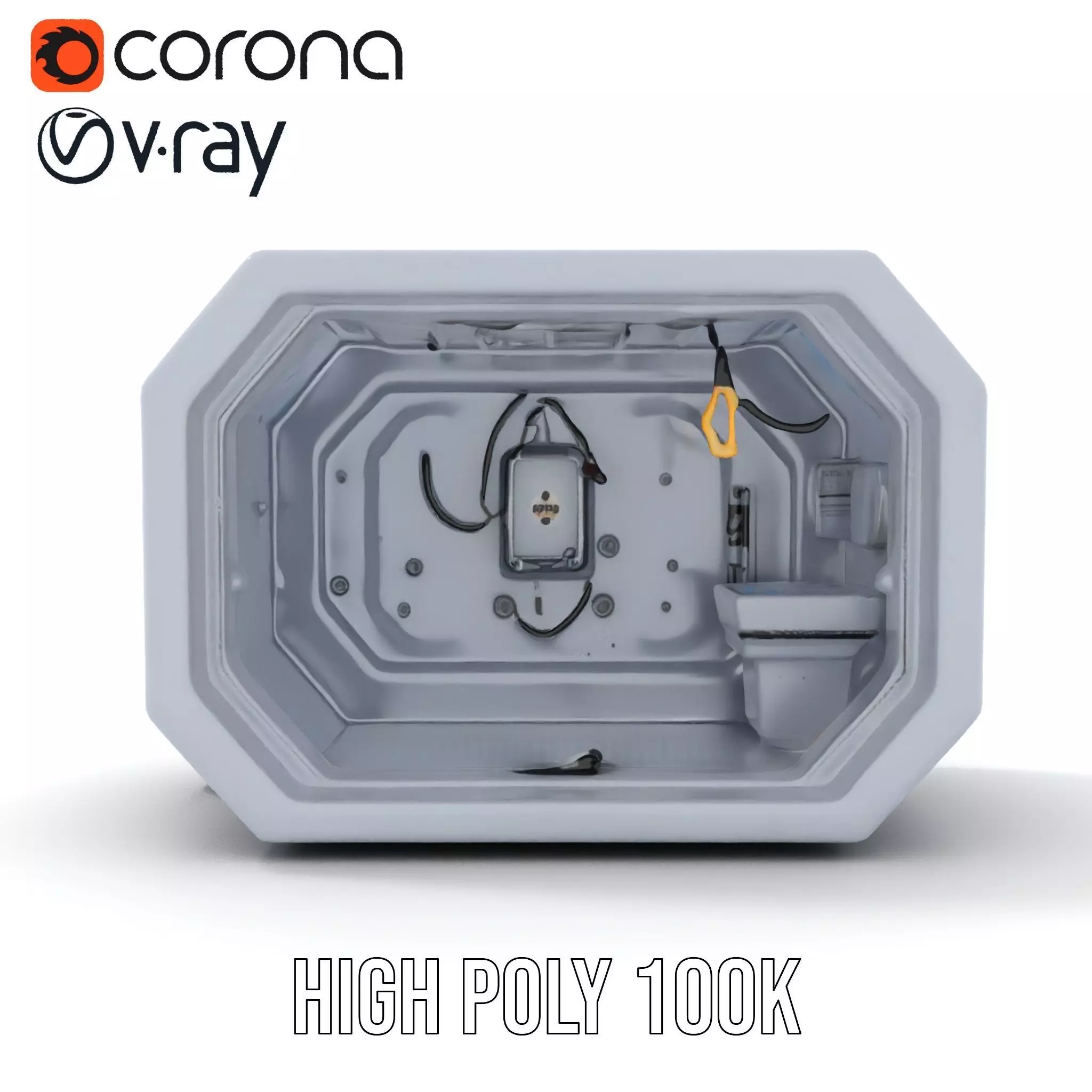 Futuristic Medical Pod model pack Low-poly 3D model_17