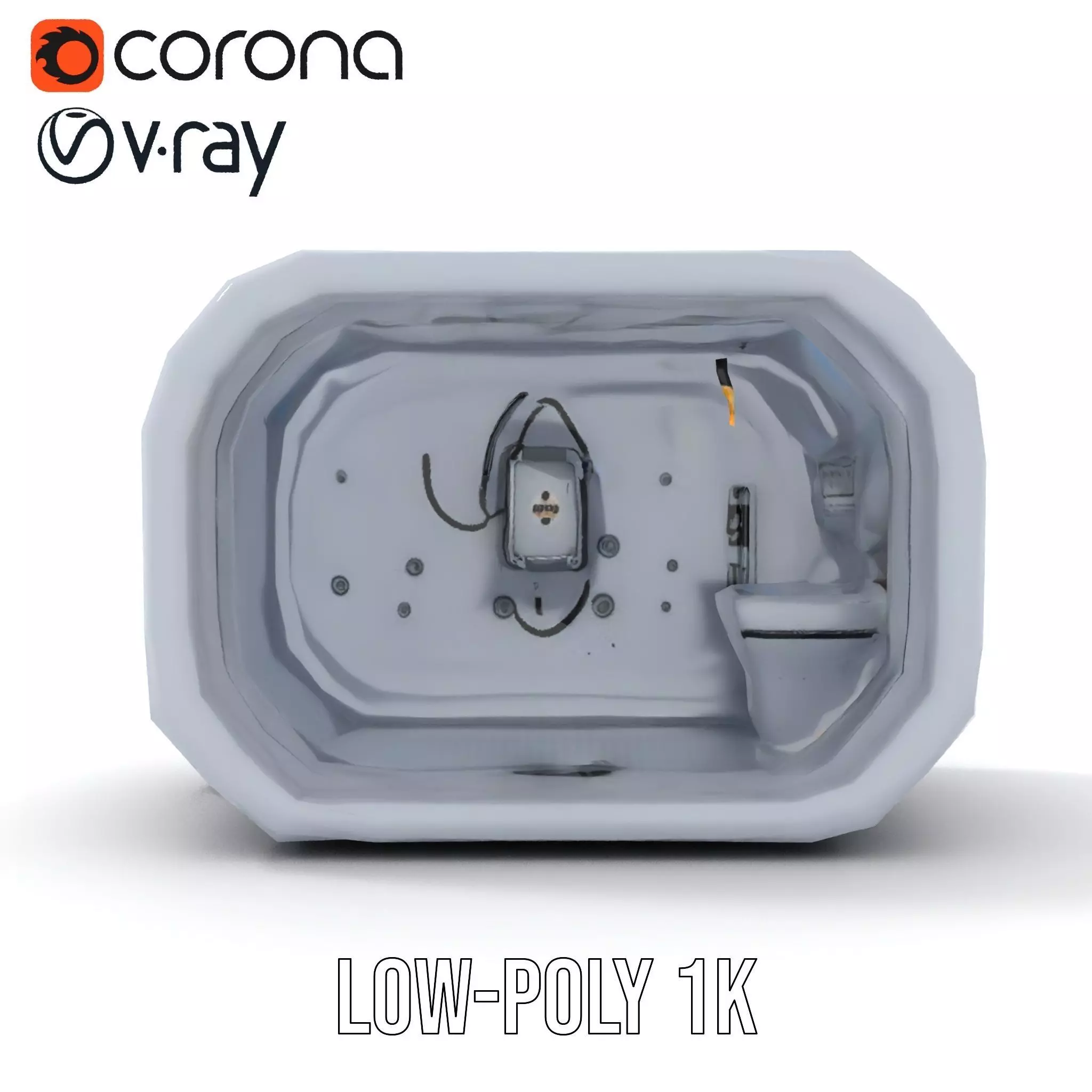 Futuristic Medical Pod model pack Low-poly 3D model_9