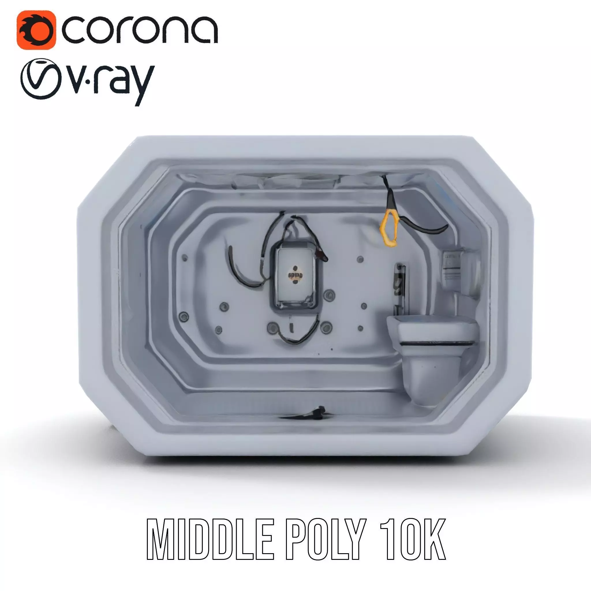 Futuristic Medical Pod model pack Low-poly 3D model_21