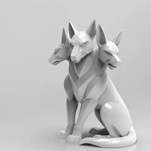 Mystical Cerberus Minimalist Sculpture