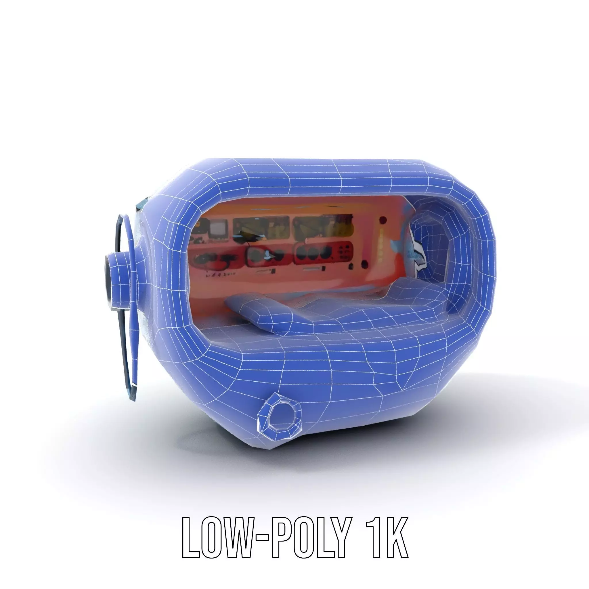 Futuristic Sleep Pod Model Pack with Interior Design Low-poly 3D model_16
