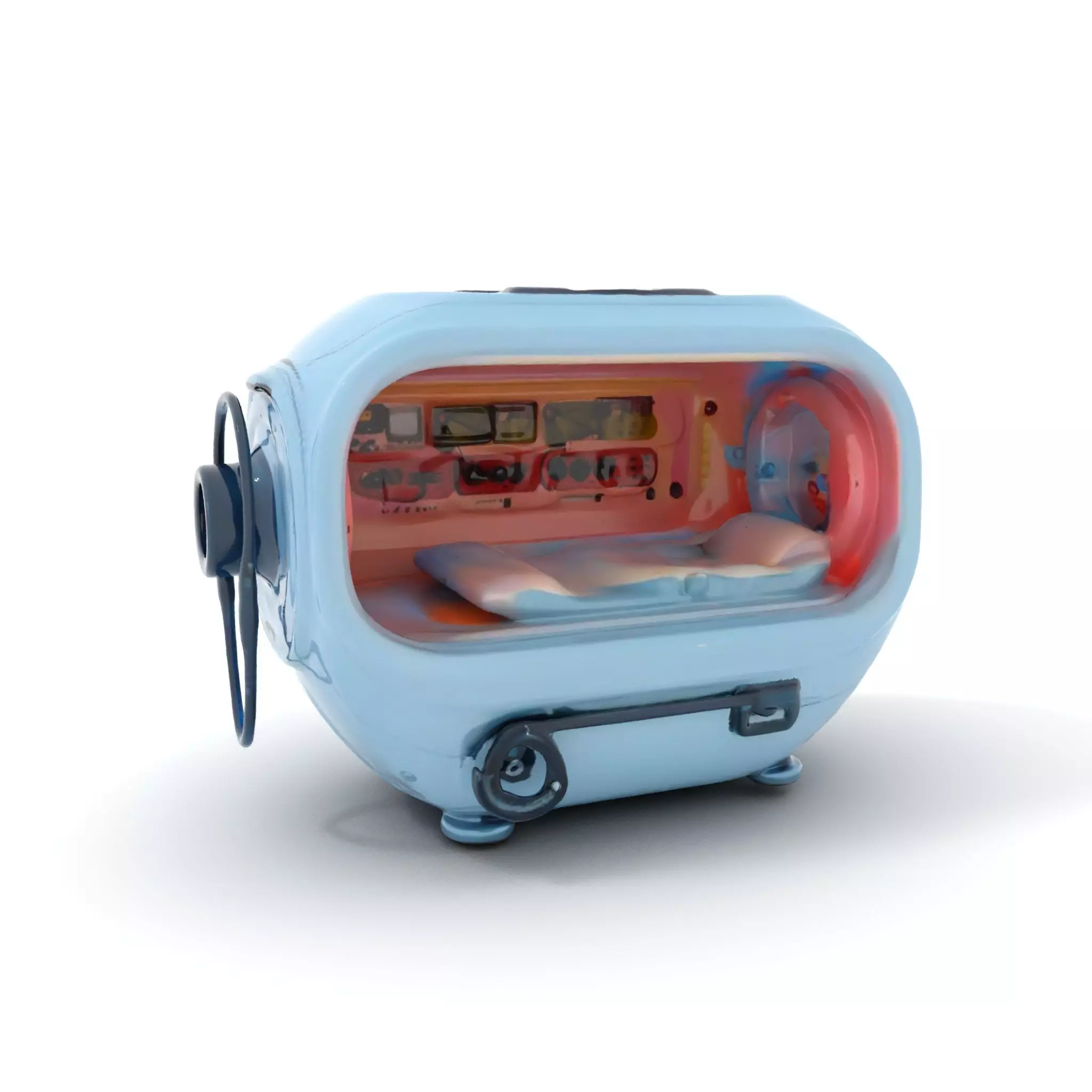 Futuristic Sleep Pod Model Pack with Interior Design Low-poly 3D model_0