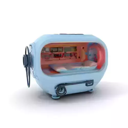 Futuristic Sleep Pod Model Pack with Interior Design Low-poly 3D model