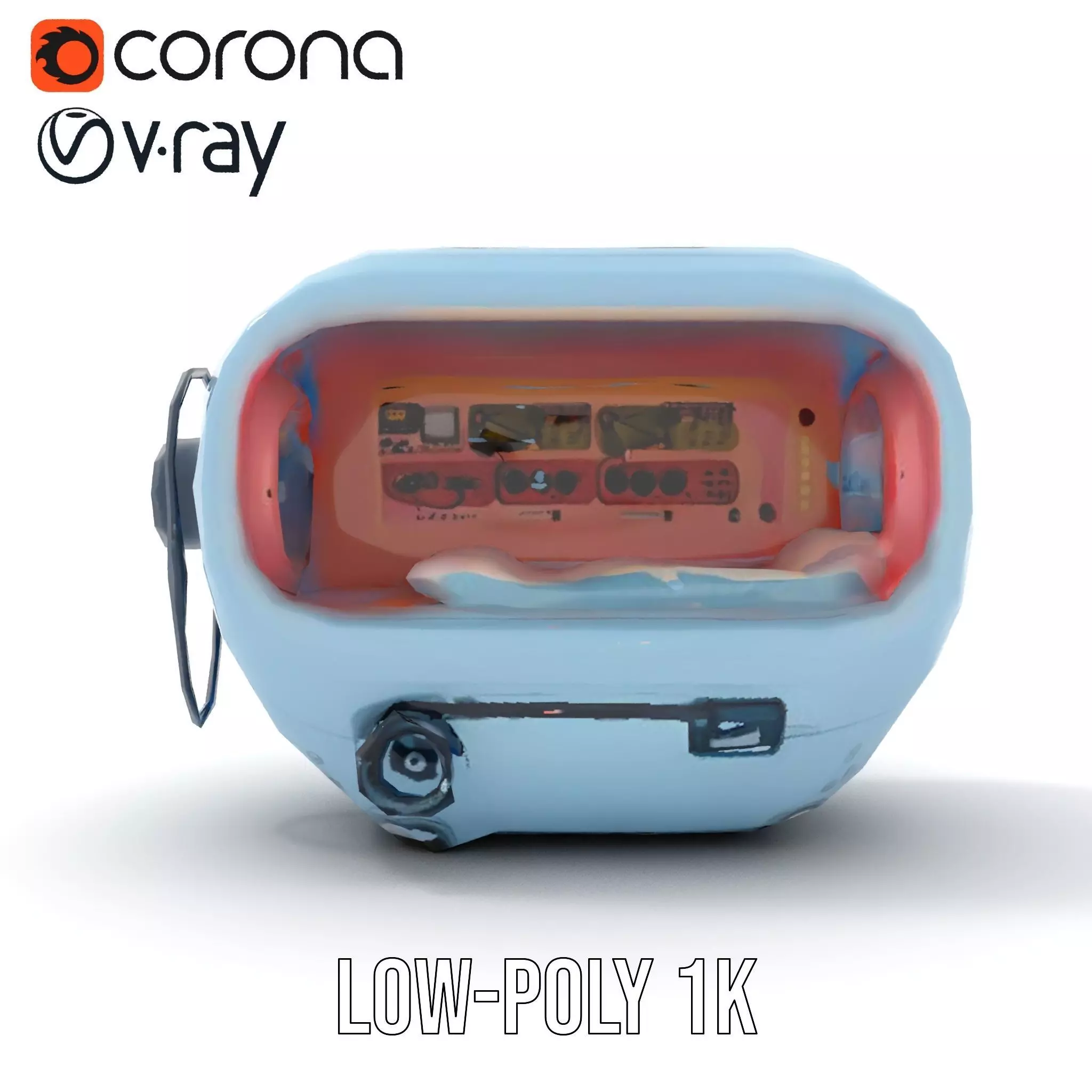 Futuristic Sleep Pod Model Pack with Interior Design Low-poly 3D model_14