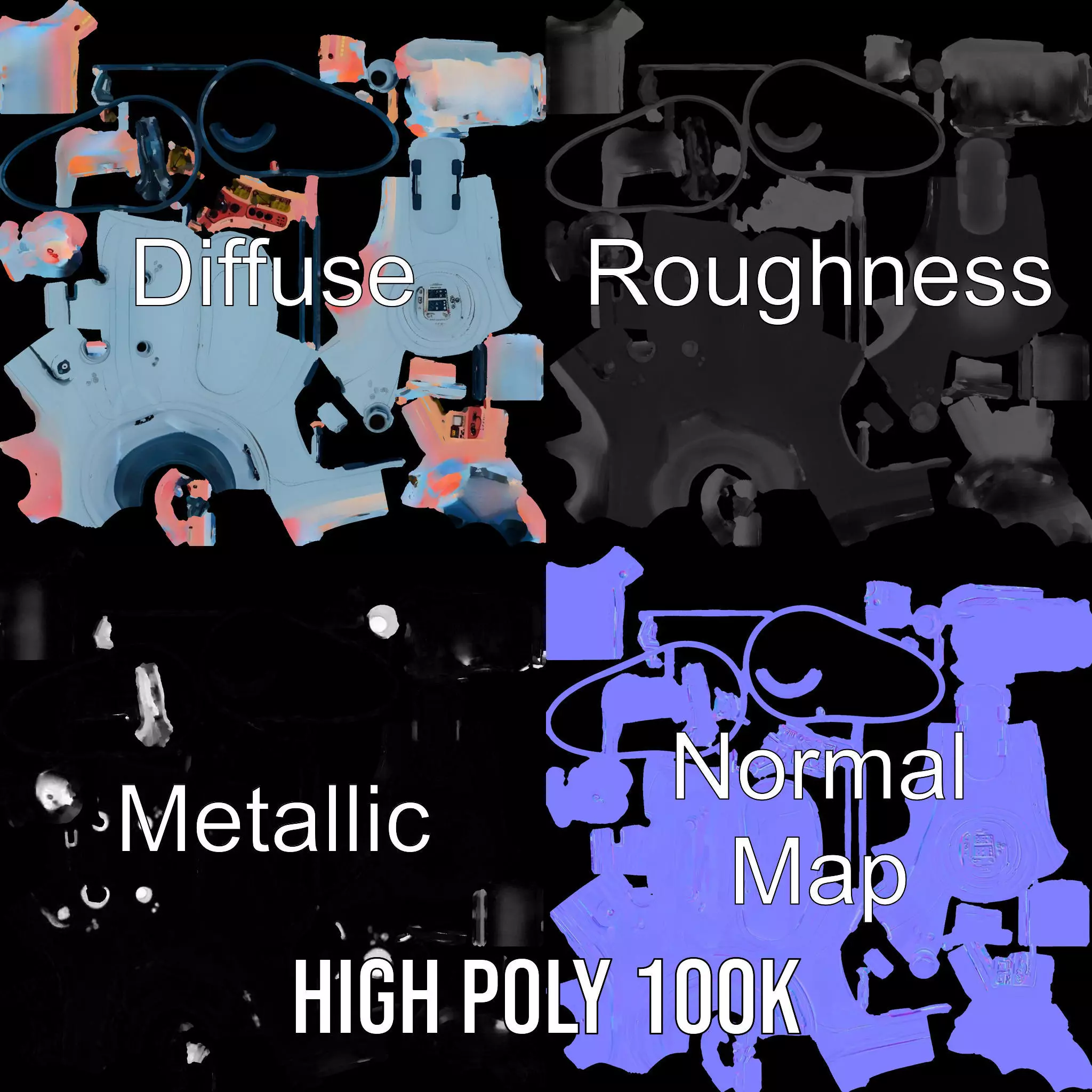 Futuristic Sleep Pod Model Pack with Interior Design Low-poly 3D model_3