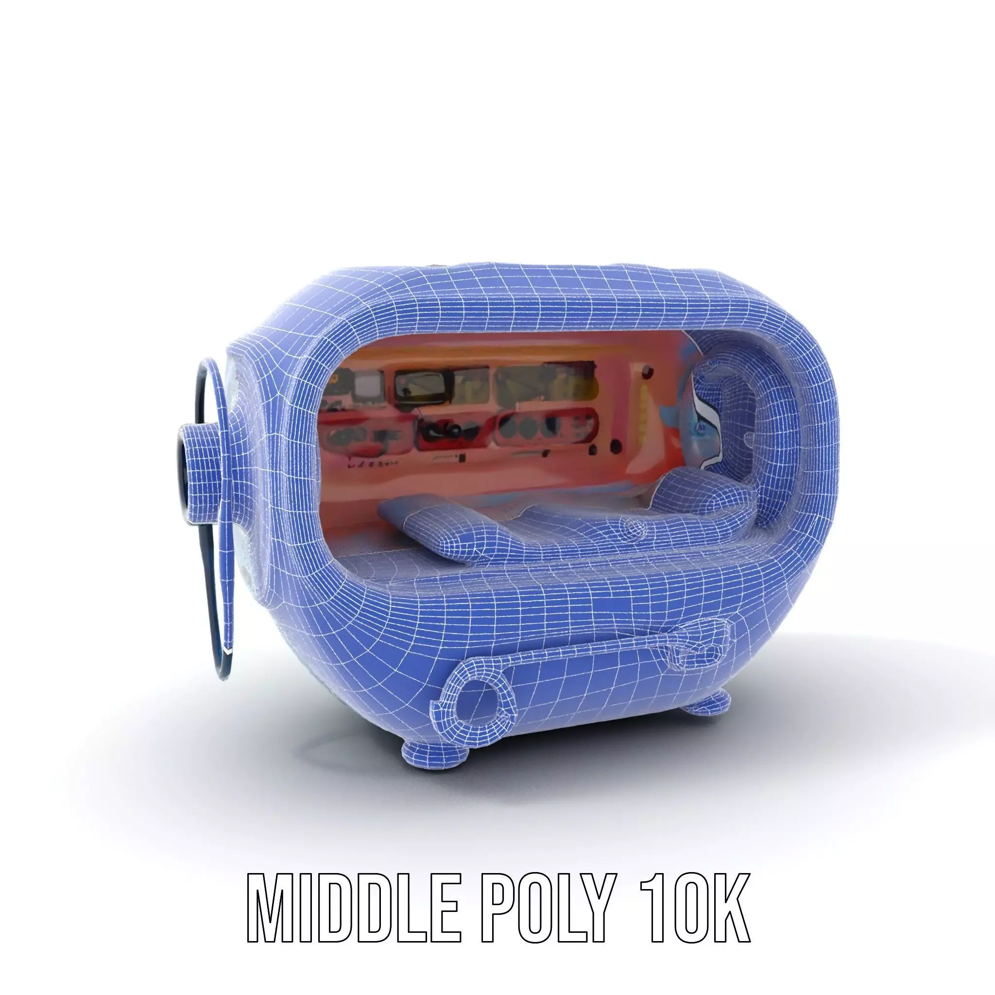 Futuristic Sleep Pod Model Pack with Interior Design Low-poly 3D model_11