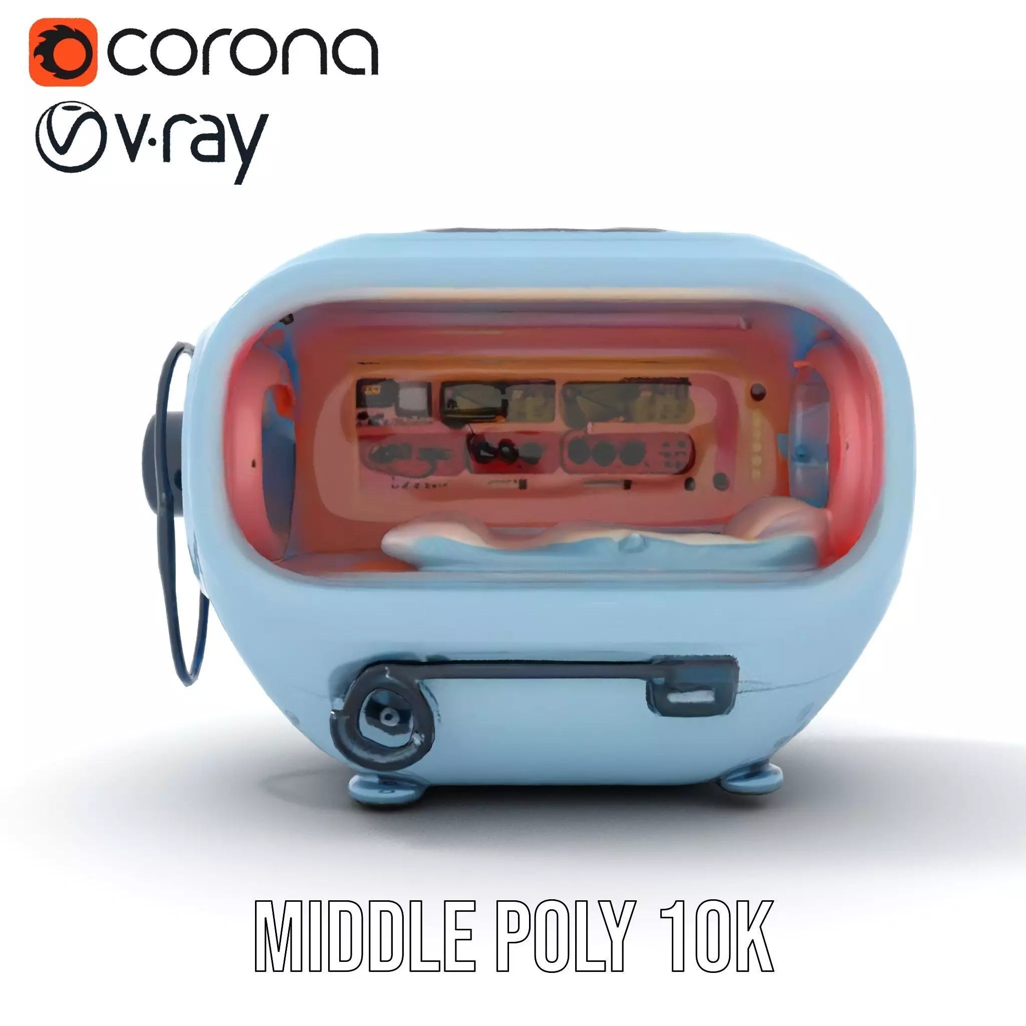 Futuristic Sleep Pod Model Pack with Interior Design Low-poly 3D model_18