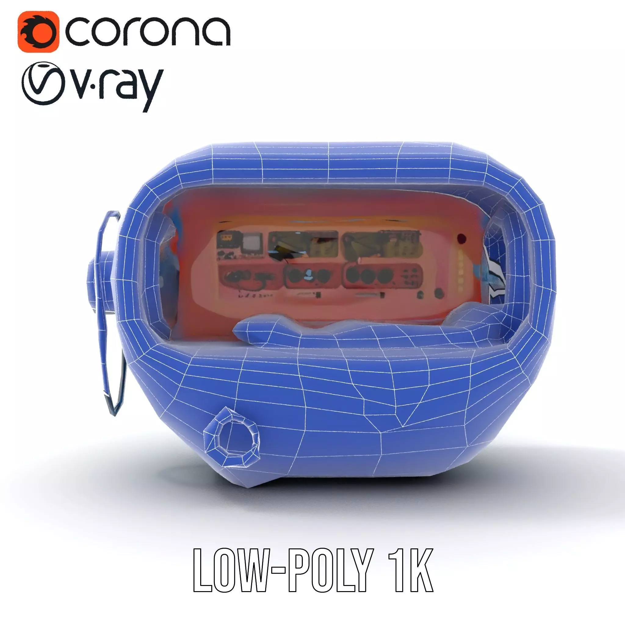 Futuristic Sleep Pod Model Pack with Interior Design Low-poly 3D model_27