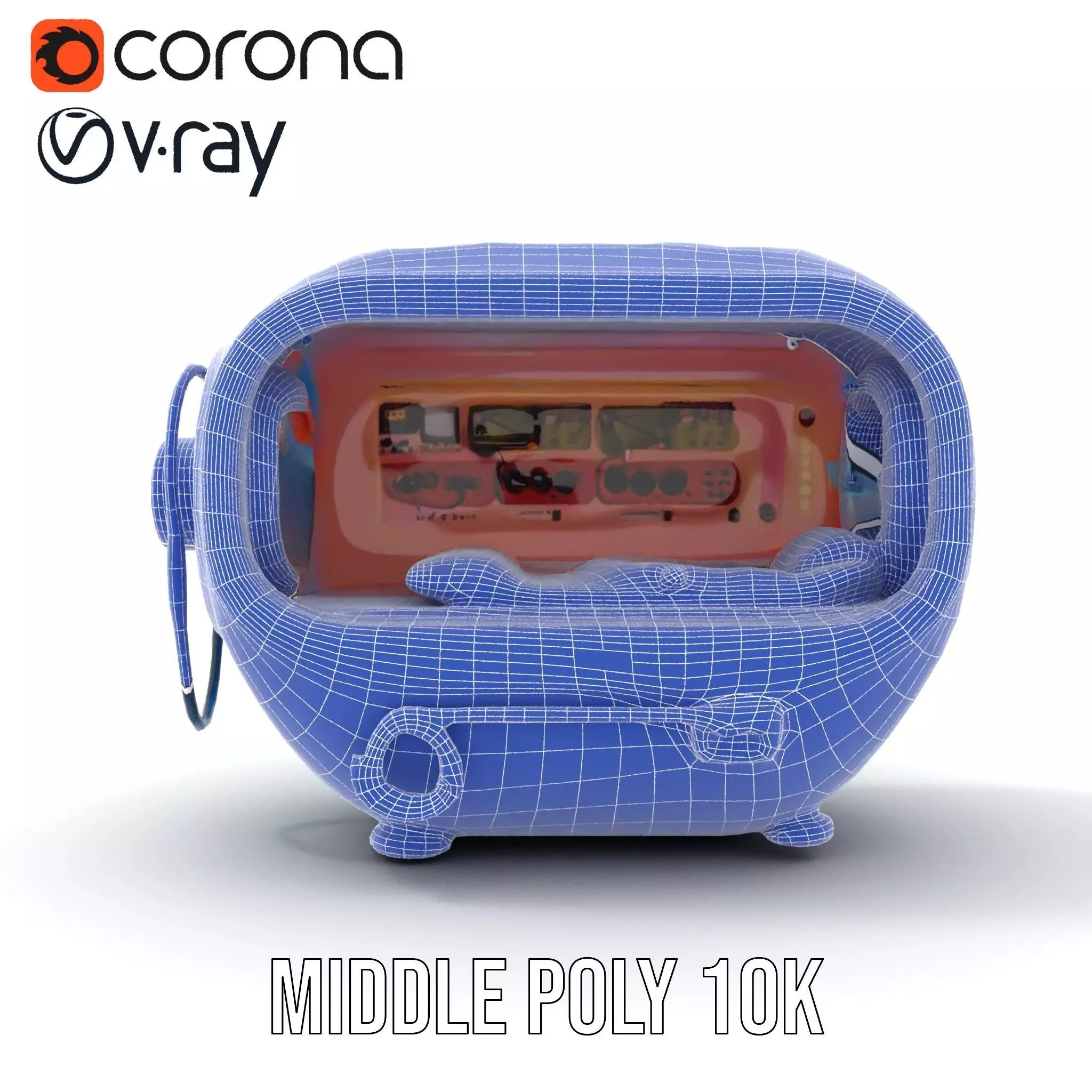 Futuristic Sleep Pod Model Pack with Interior Design Low-poly 3D model_23