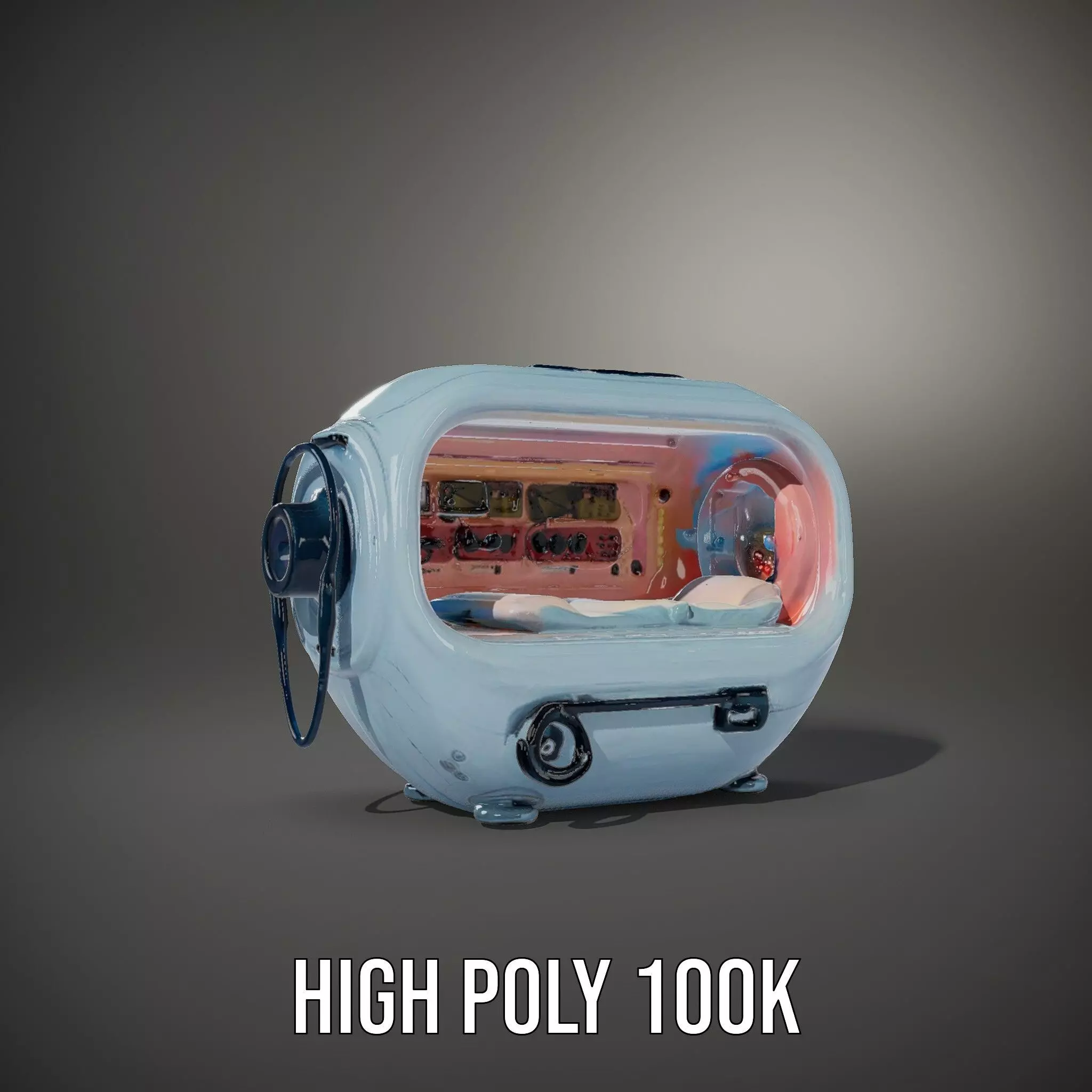 Futuristic Sleep Pod Model Pack with Interior Design Low-poly 3D model_8