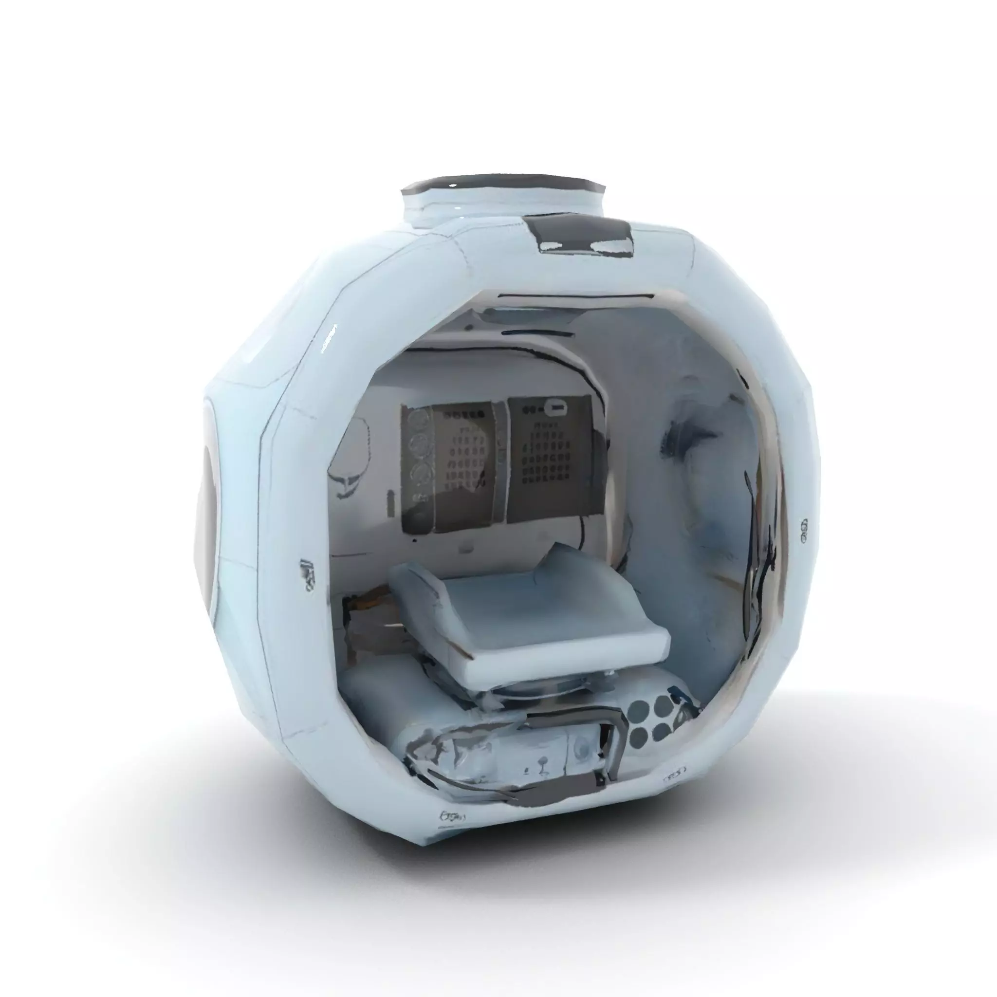 Futuristic Medical Pod Model Pack Low-poly 3D model_16