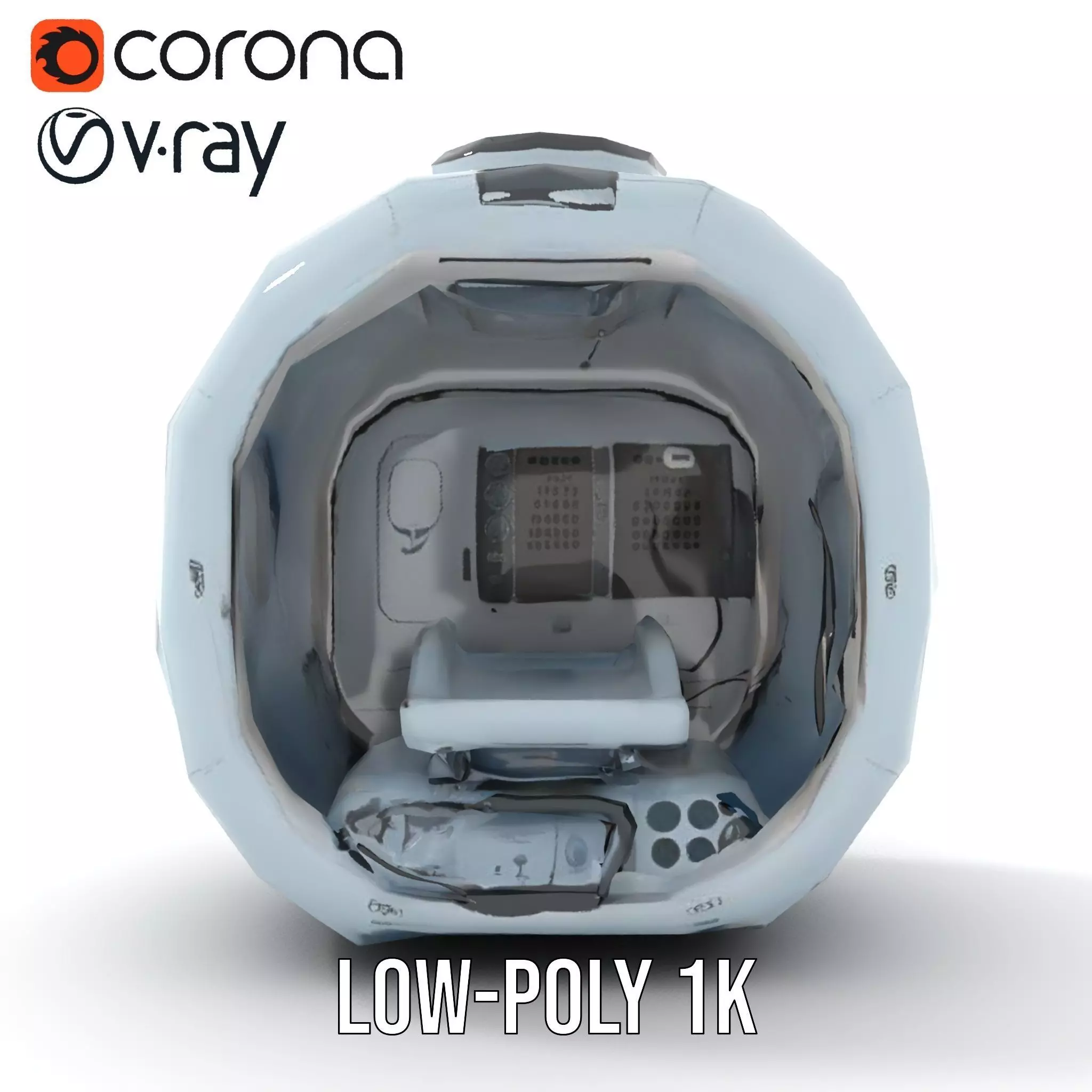 Futuristic Medical Pod Model Pack Low-poly 3D model_11