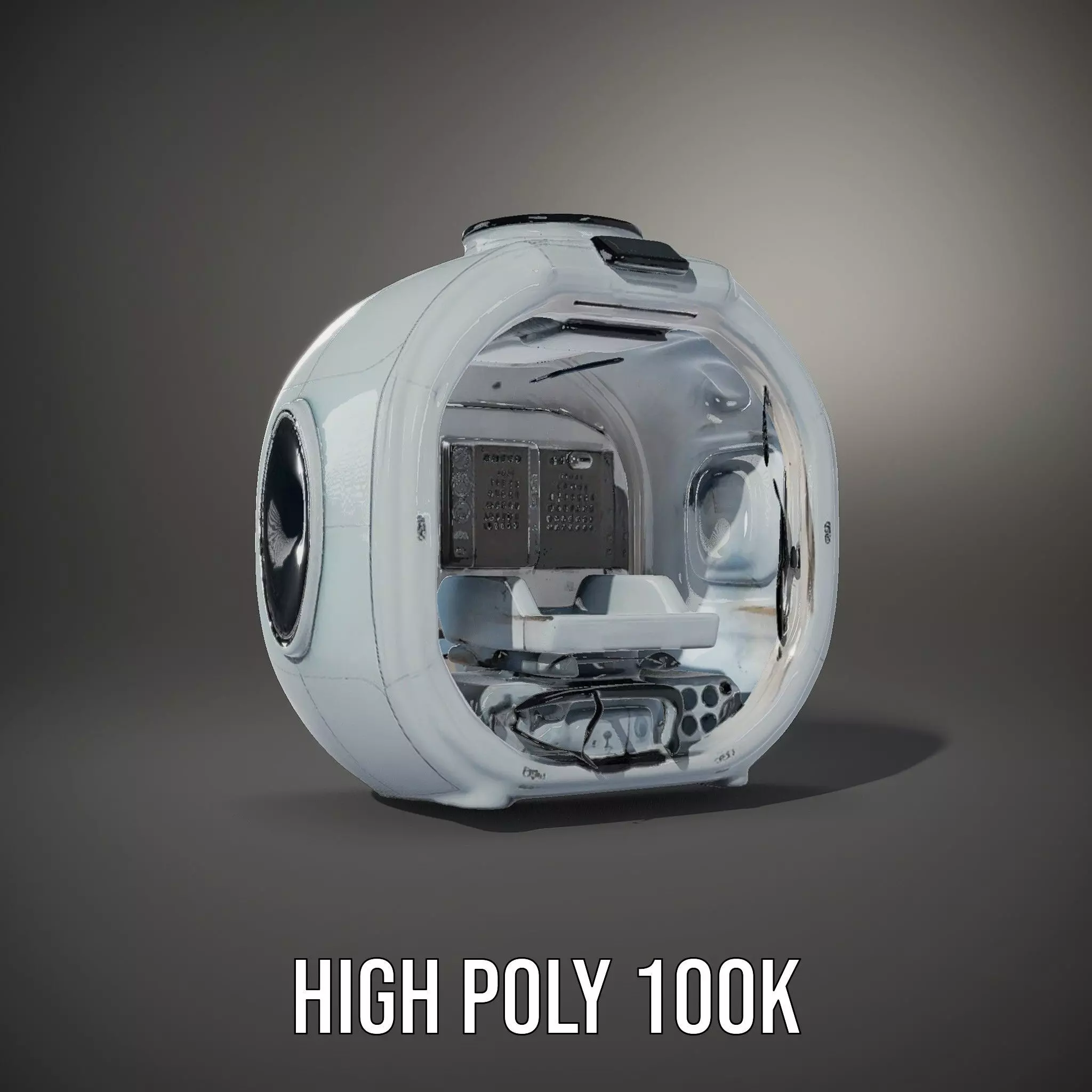 Futuristic Medical Pod Model Pack Low-poly 3D model_8