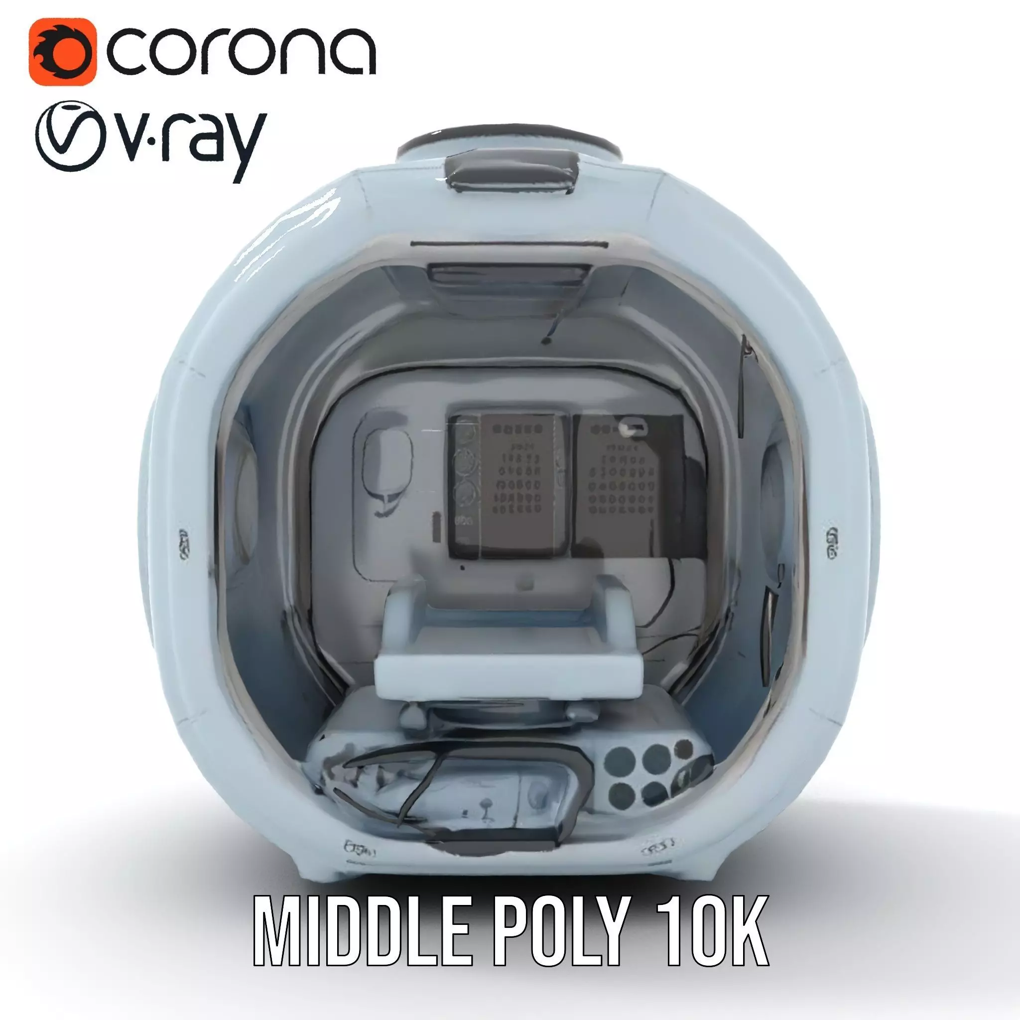 Futuristic Medical Pod Model Pack Low-poly 3D model_6