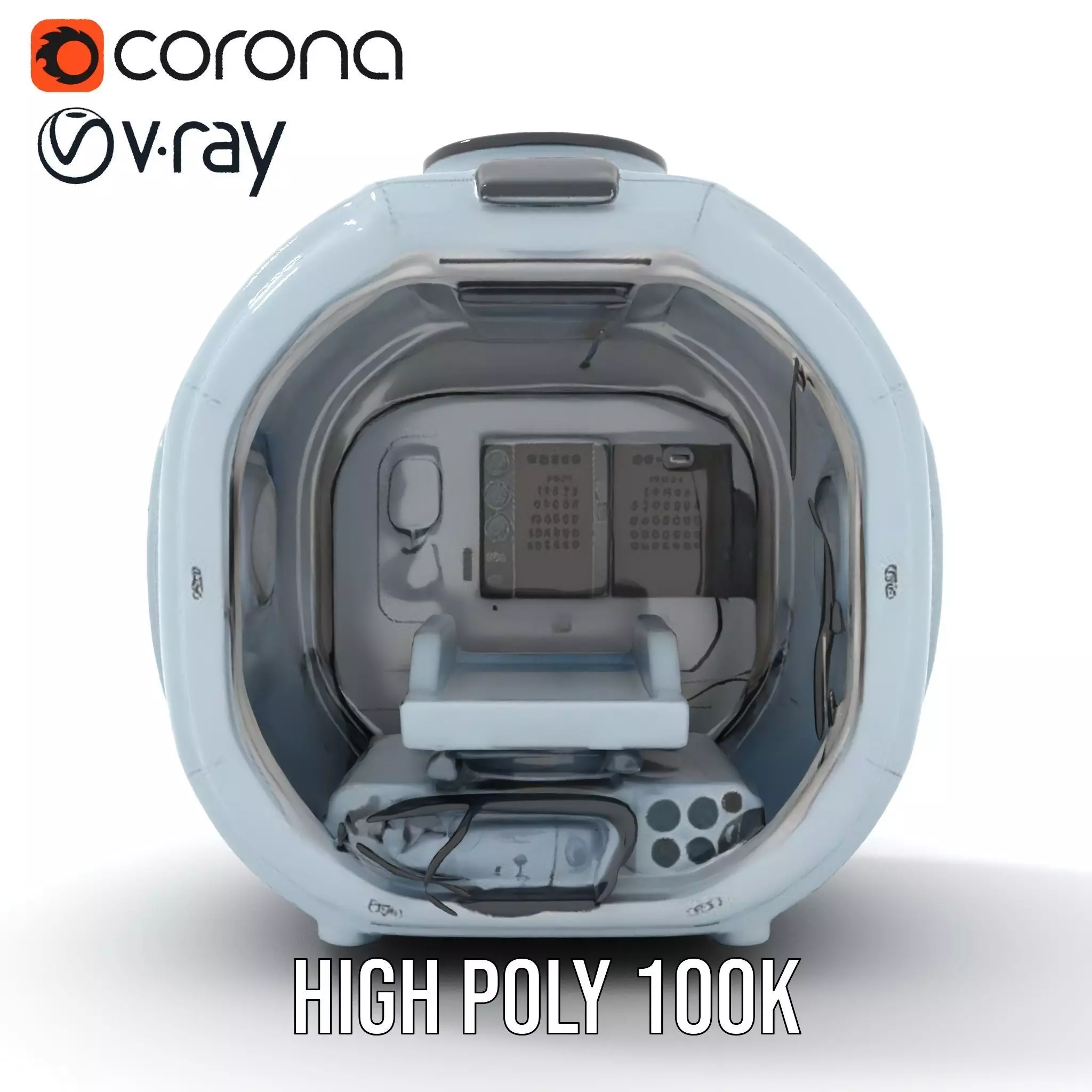 Futuristic Medical Pod Model Pack Low-poly 3D model_22