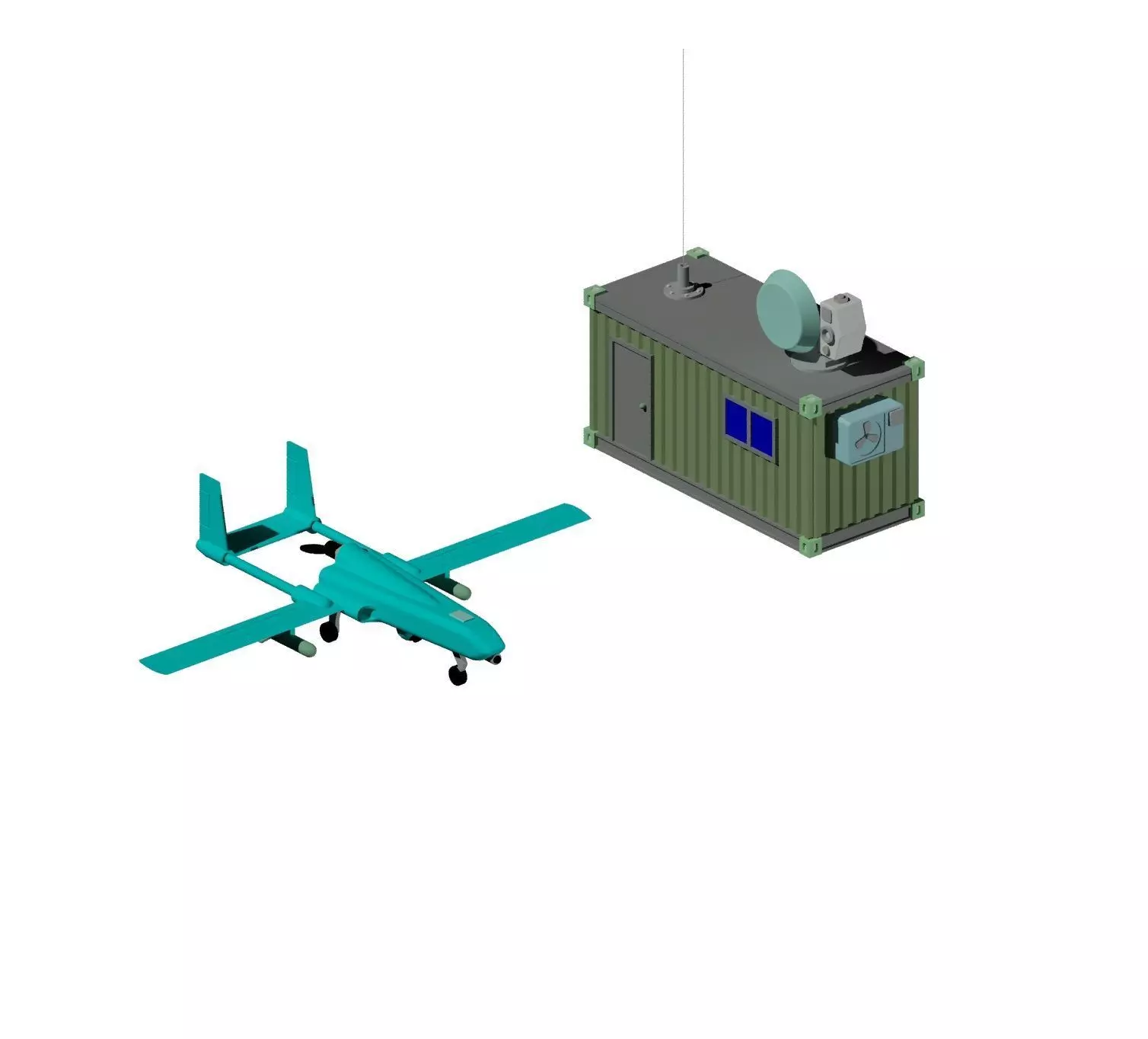 CONTAINER AND RECONNAISSANCE DRONE 3D print model