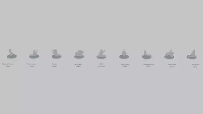 Emoji Statues Figures and Action Collection 3D print model