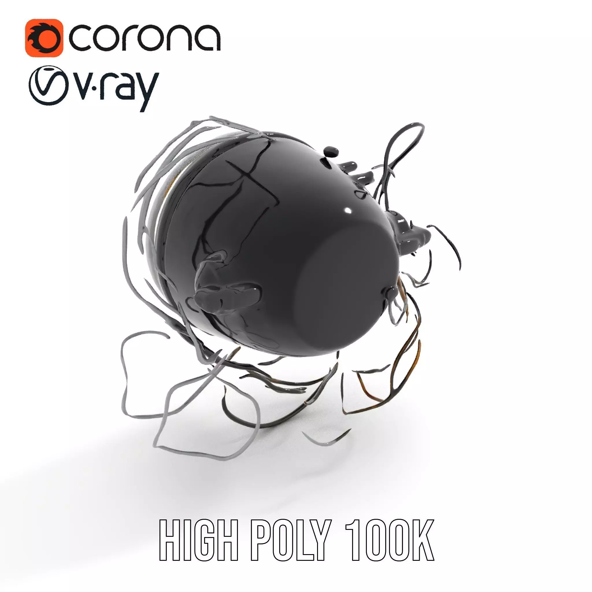 Vintage Industrial Hanging Light Model Pack Low-poly 3D model_23