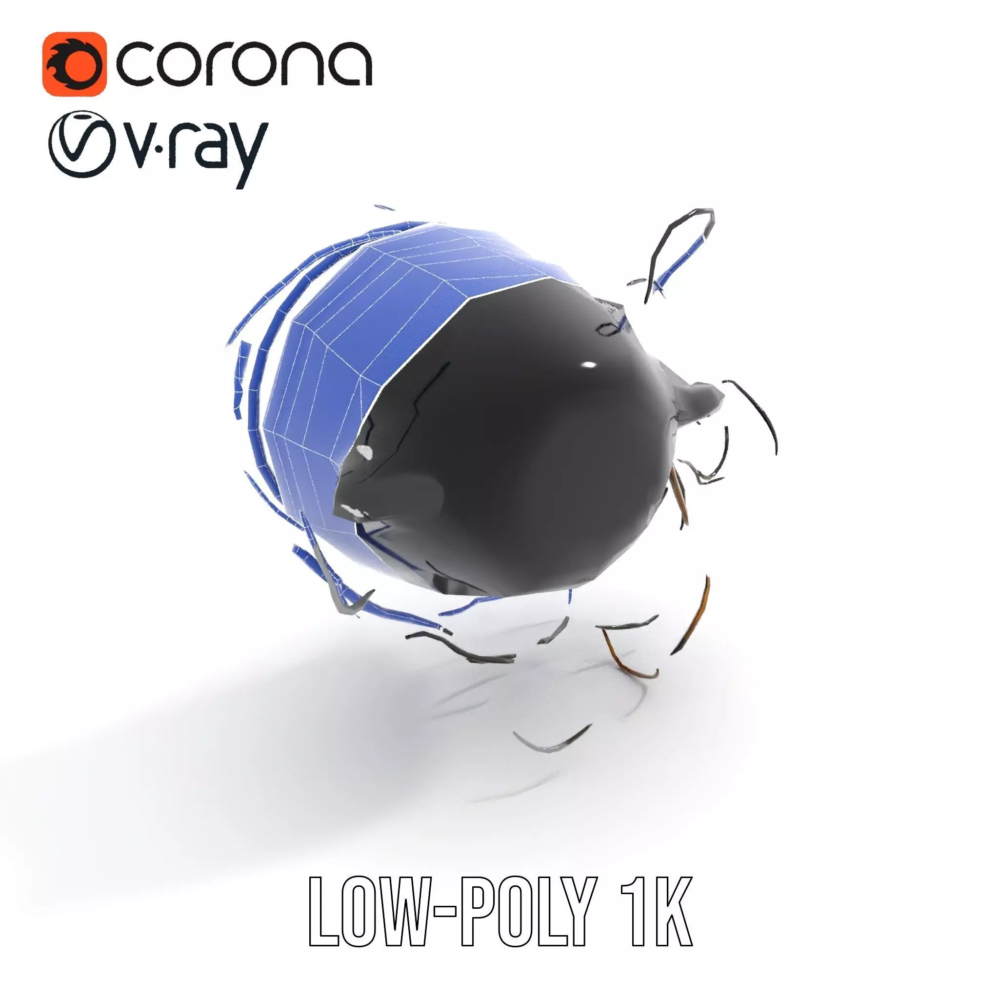 Vintage Industrial Hanging Light Model Pack Low-poly 3D model_25