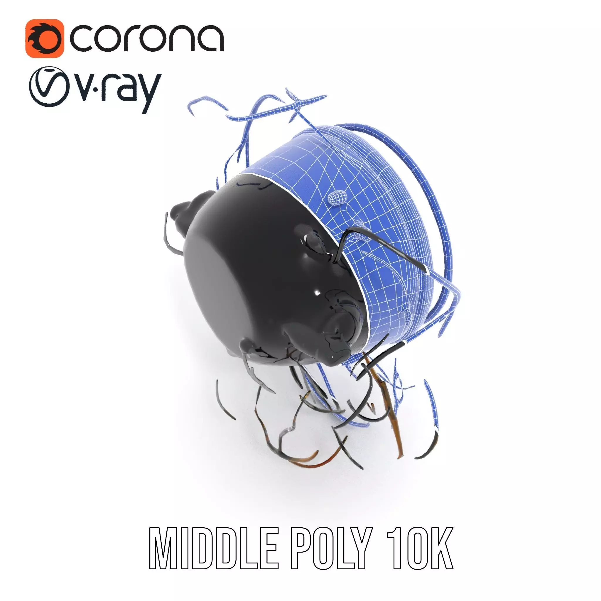 Vintage Industrial Hanging Light Model Pack Low-poly 3D model_21